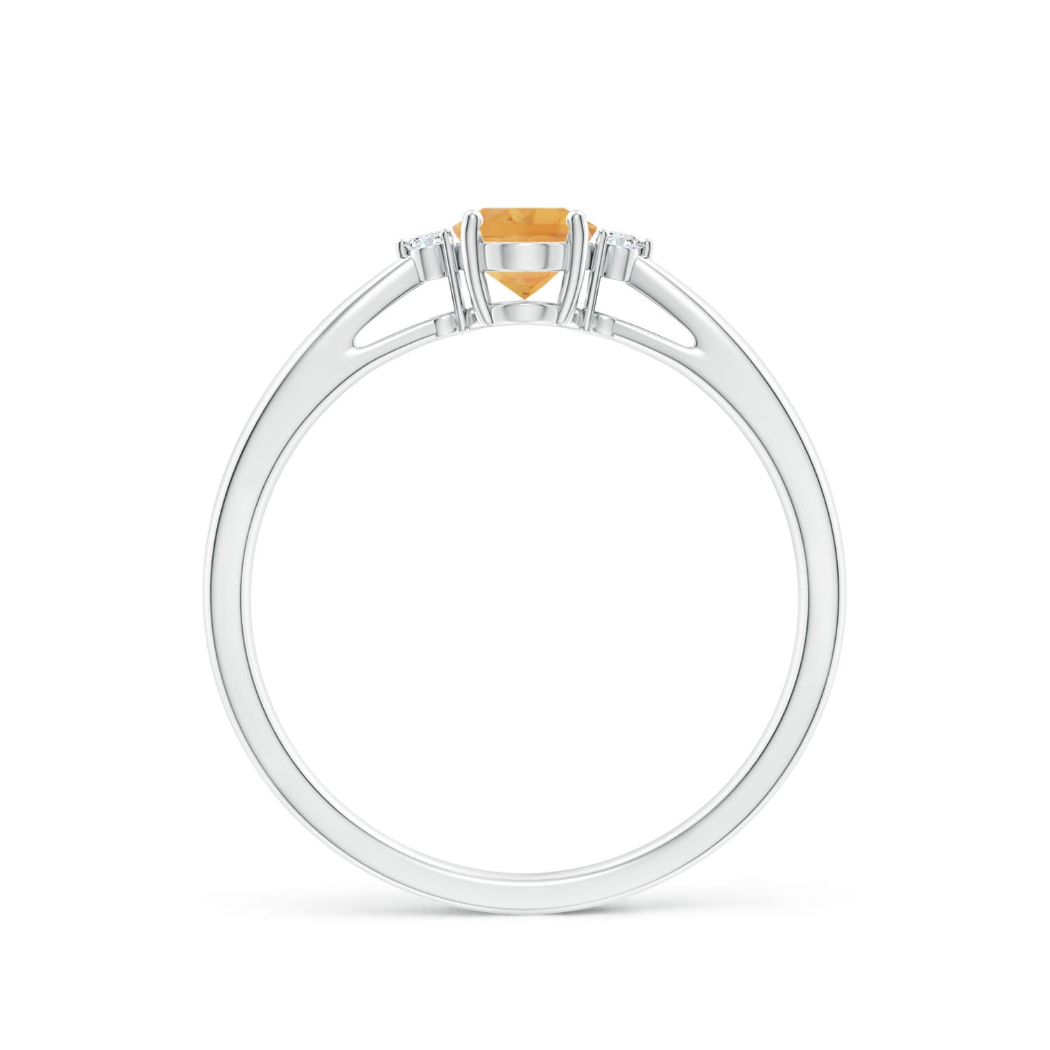 A - Citrine / 0.43 CT / 14 KT White Gold