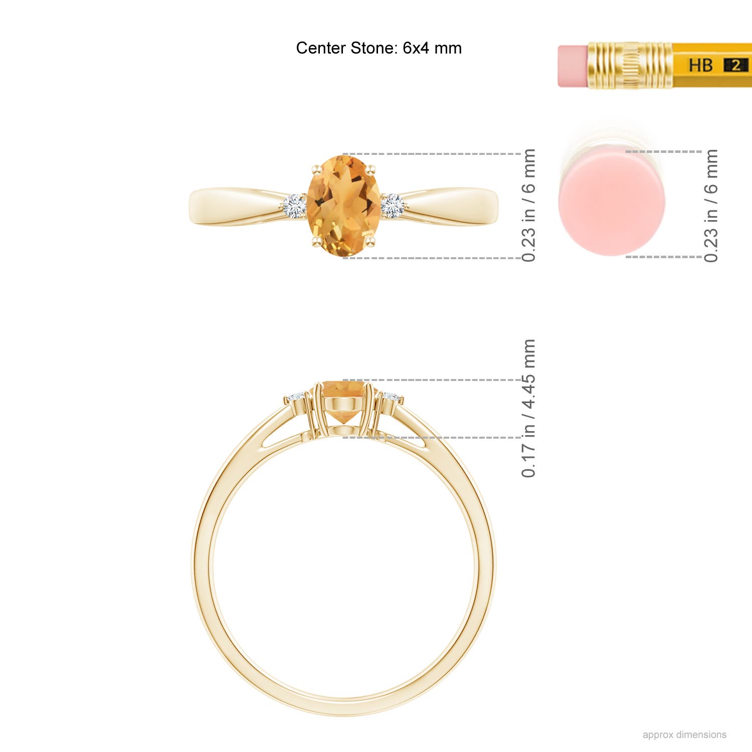 A - Citrine / 0.43 CT / 14 KT Yellow Gold