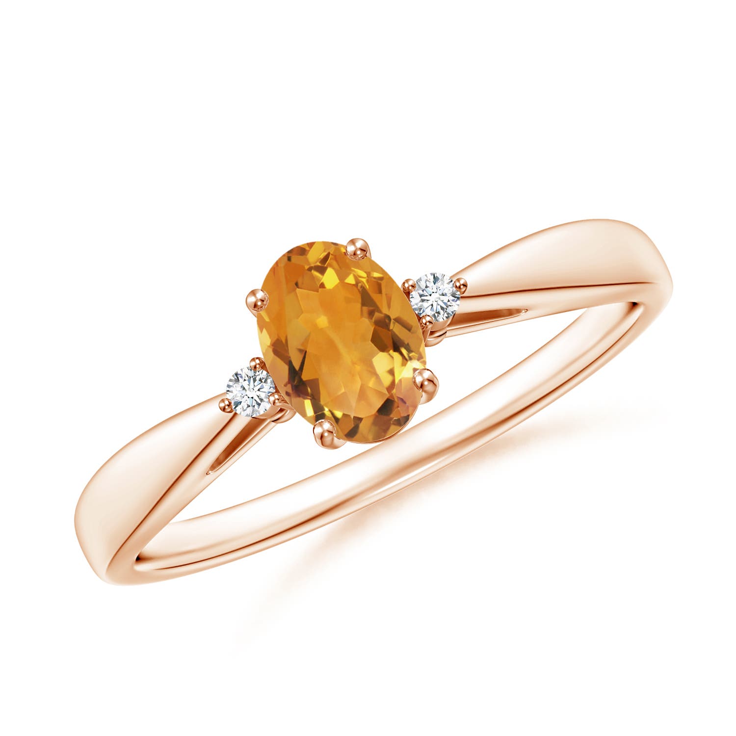 AA - Citrine / 0.43 CT / 14 KT Rose Gold