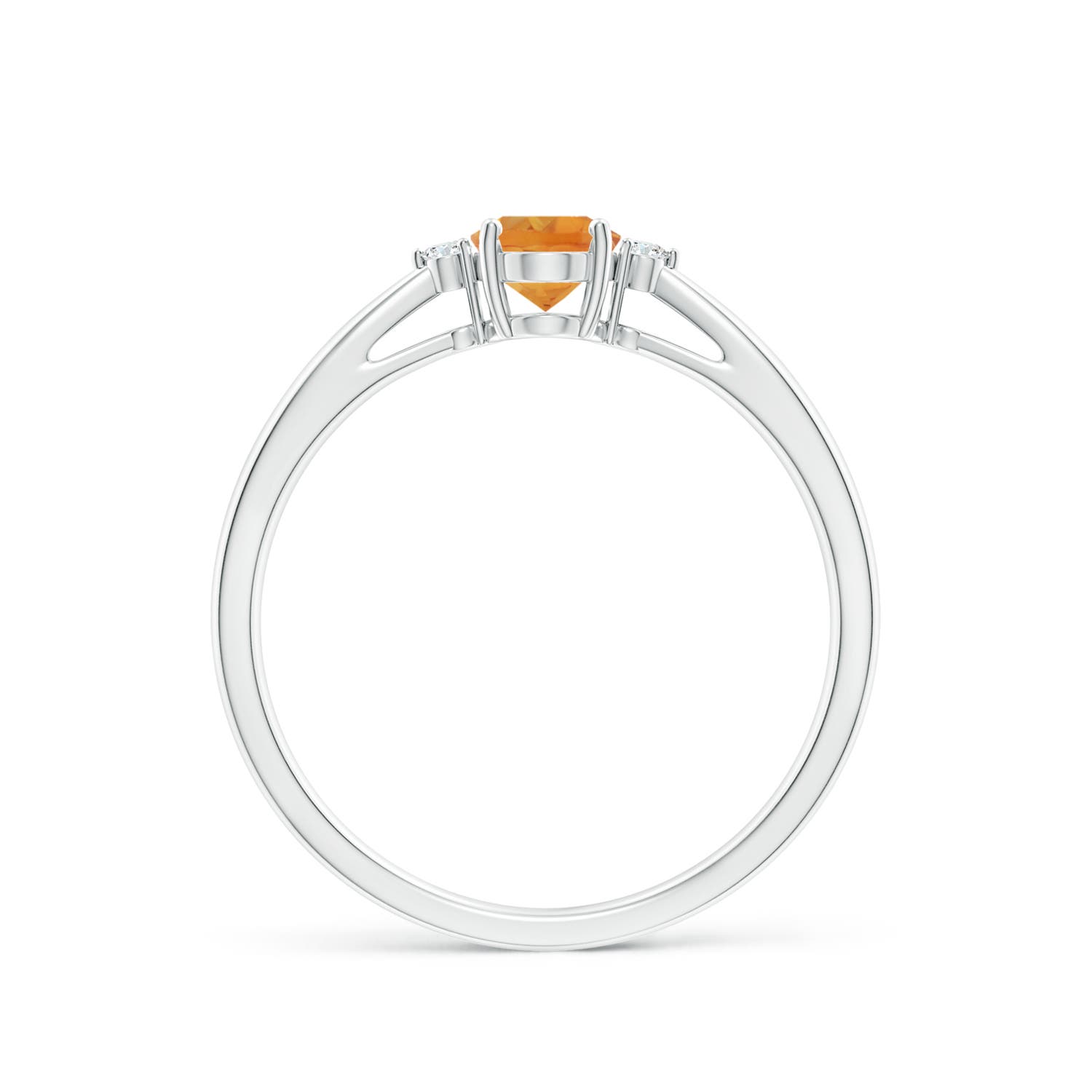 AA - Citrine / 0.43 CT / 14 KT White Gold