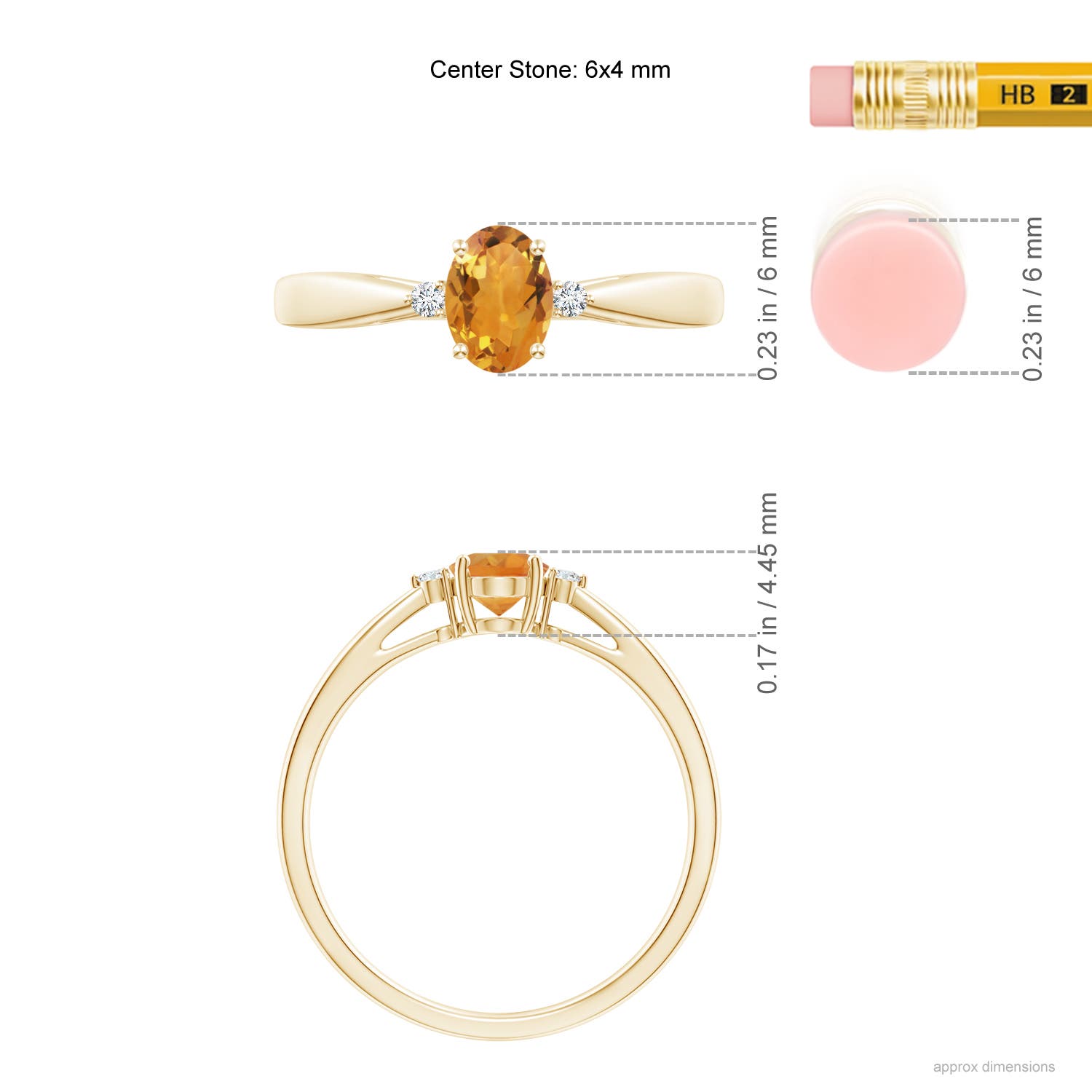 AA - Citrine / 0.43 CT / 14 KT Yellow Gold