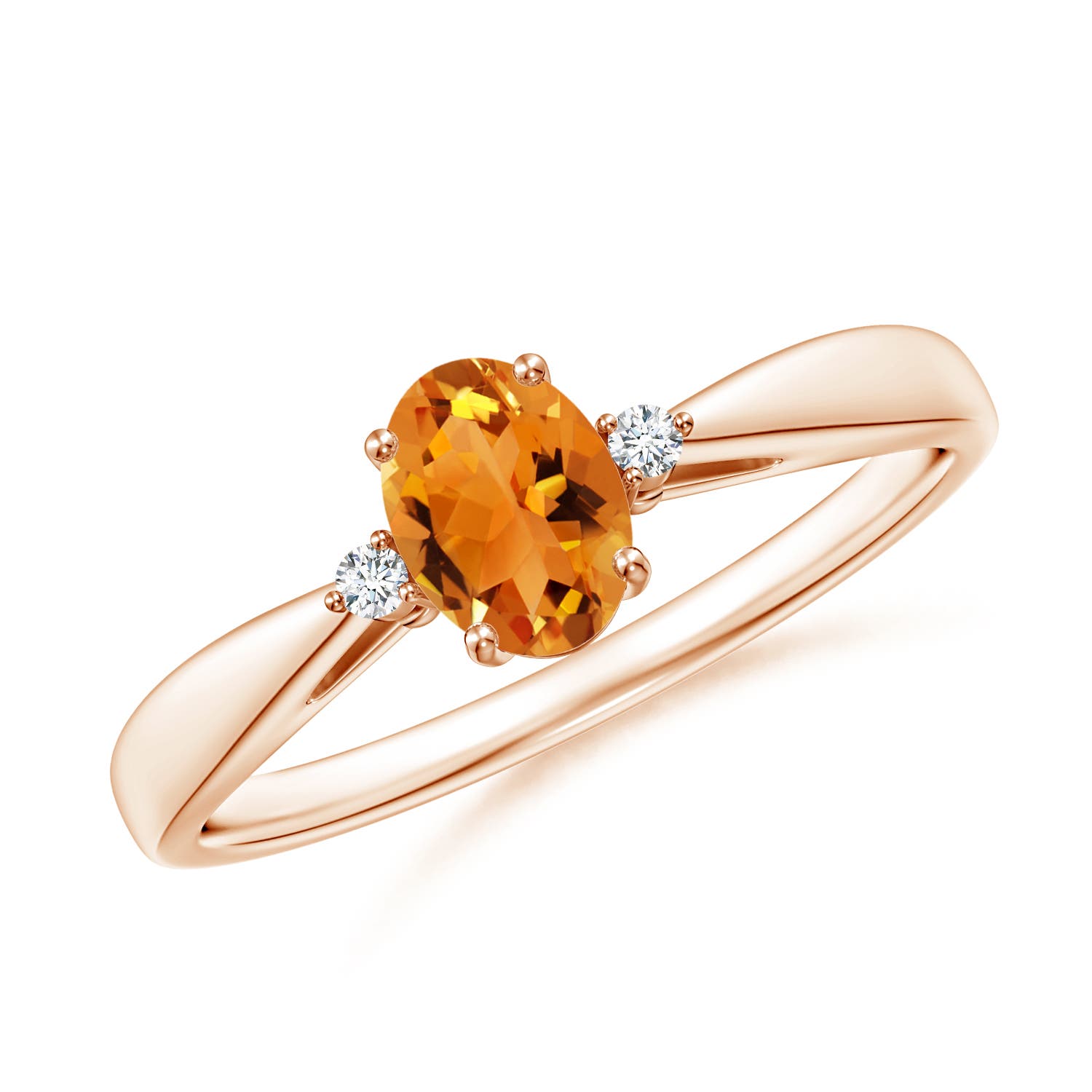 AAA - Citrine / 0.43 CT / 14 KT Rose Gold