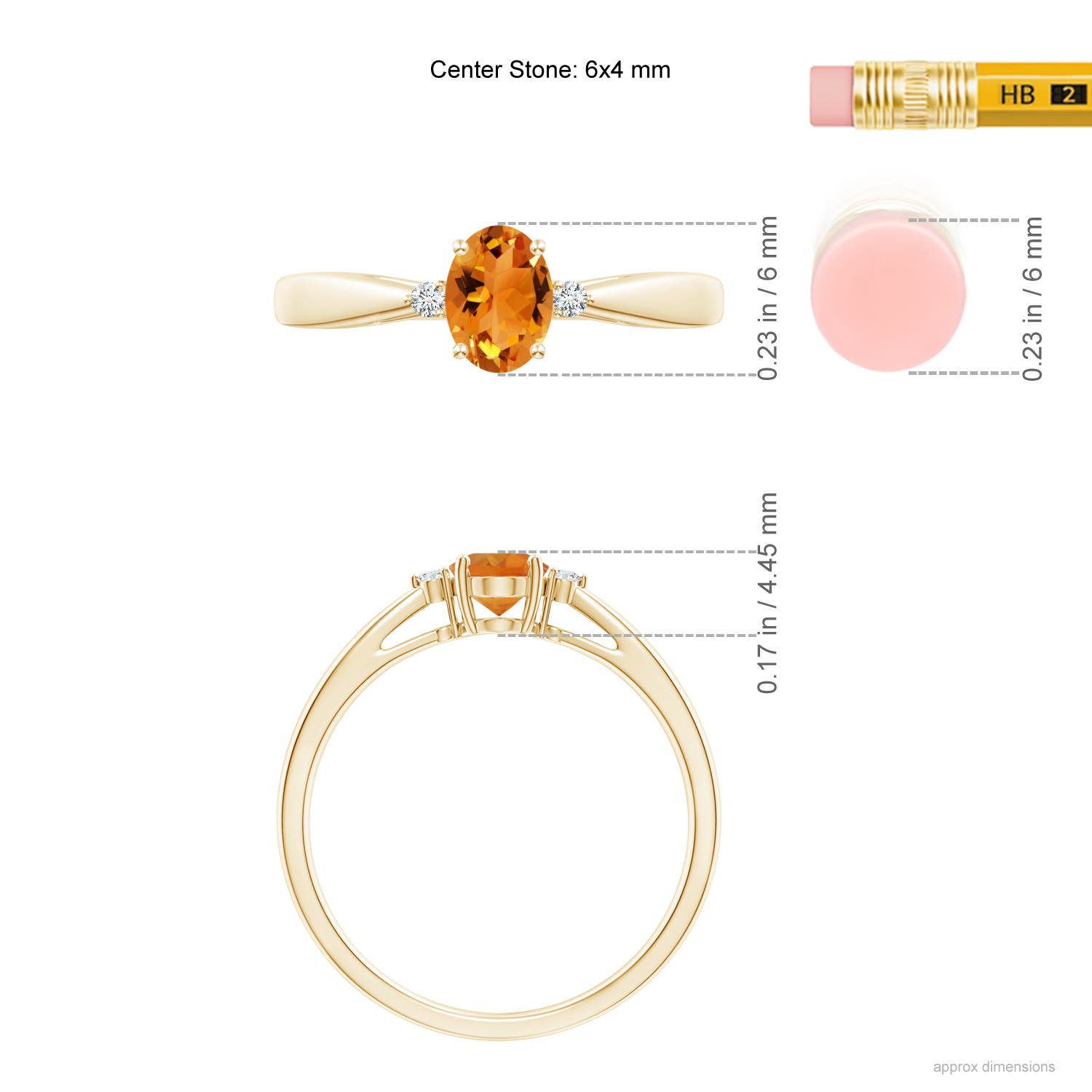 AAA - Citrine / 0.43 CT / 14 KT Yellow Gold