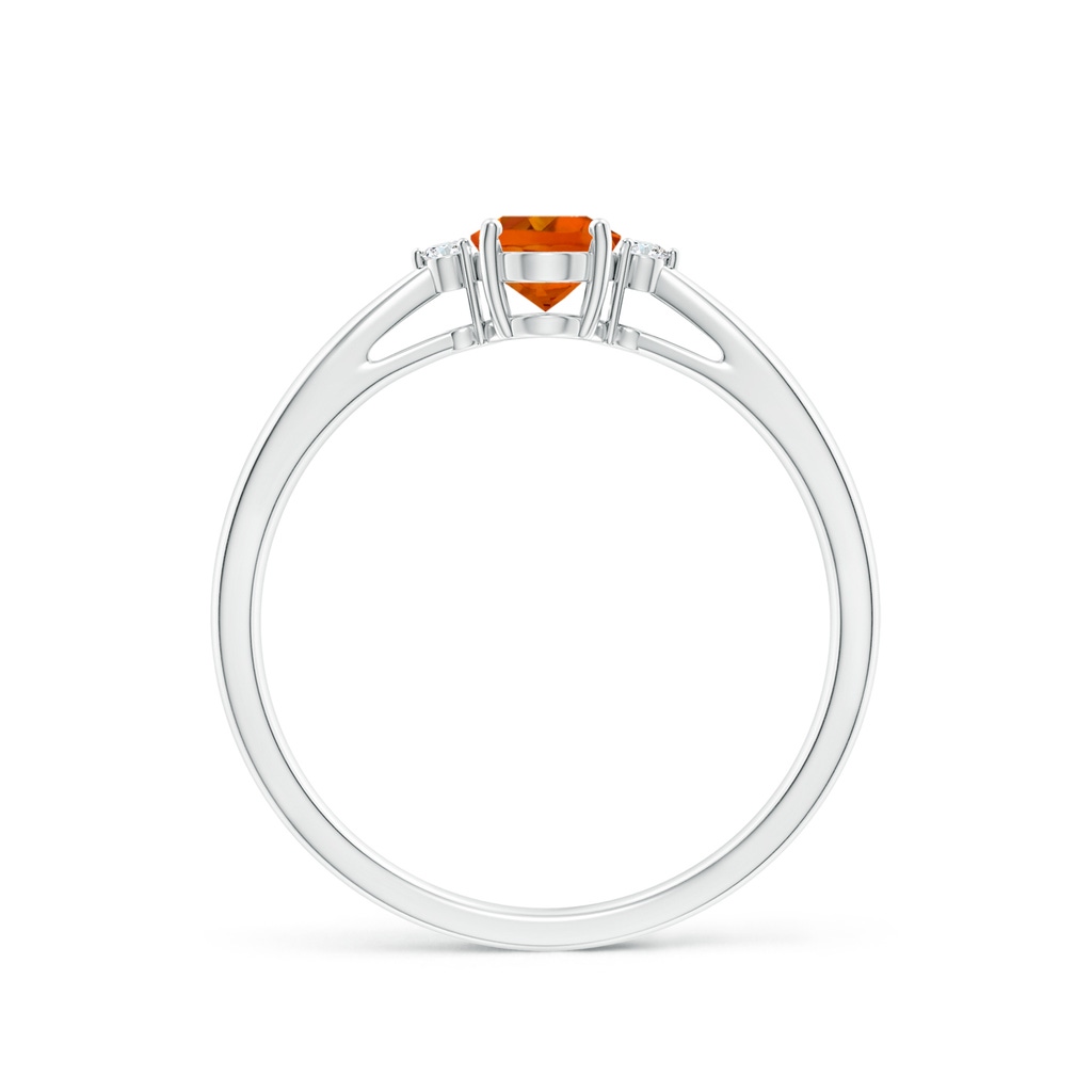 6x4mm AAAA Tapered Shank Citrine Solitaire Ring with Diamond Accents in P950 Platinum - side_1