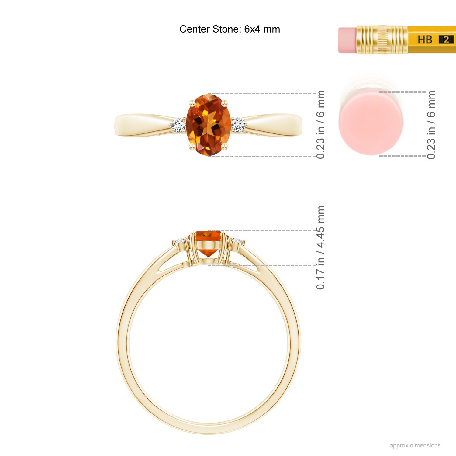 AAAA - Citrine / 0.43 CT / 14 KT Yellow Gold