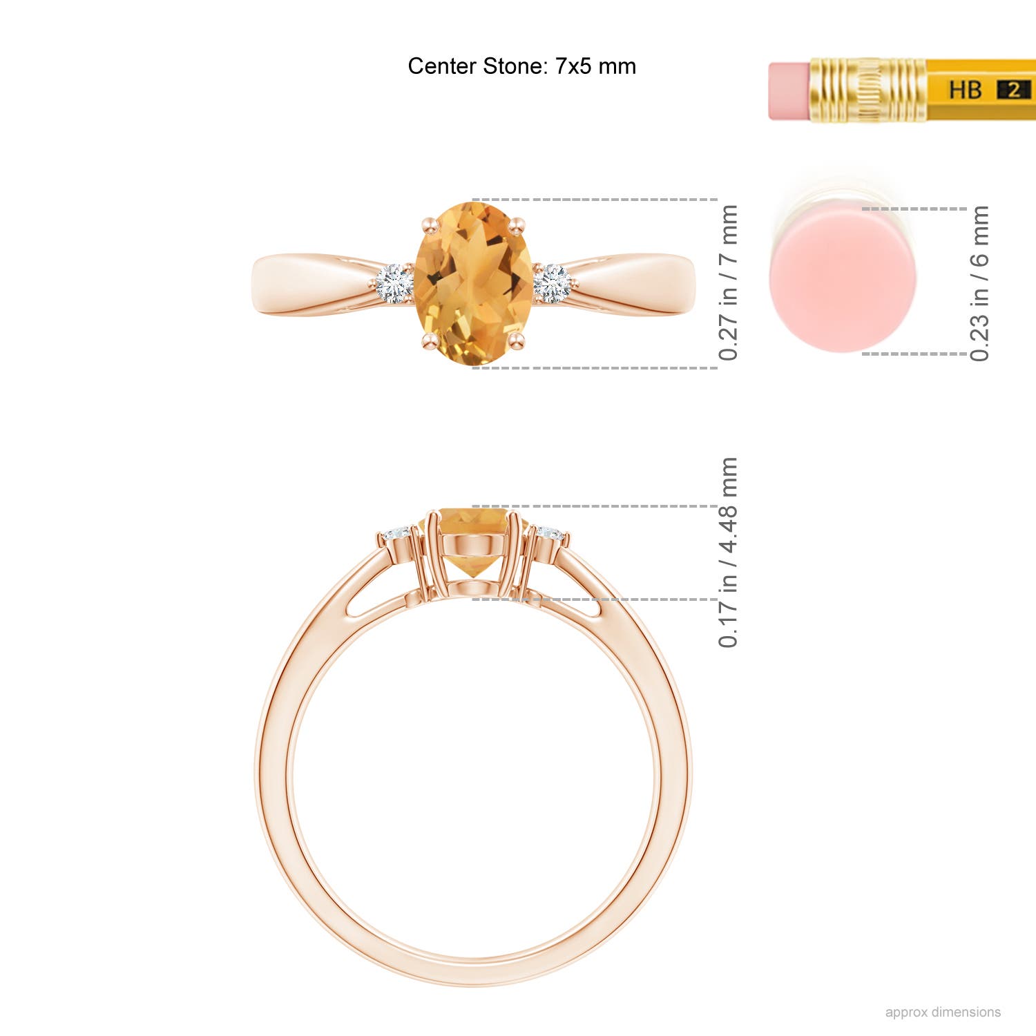 A - Citrine / 0.79 CT / 14 KT Rose Gold