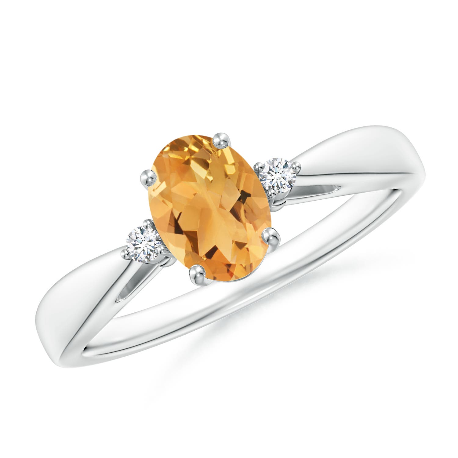 A - Citrine / 0.79 CT / 14 KT White Gold