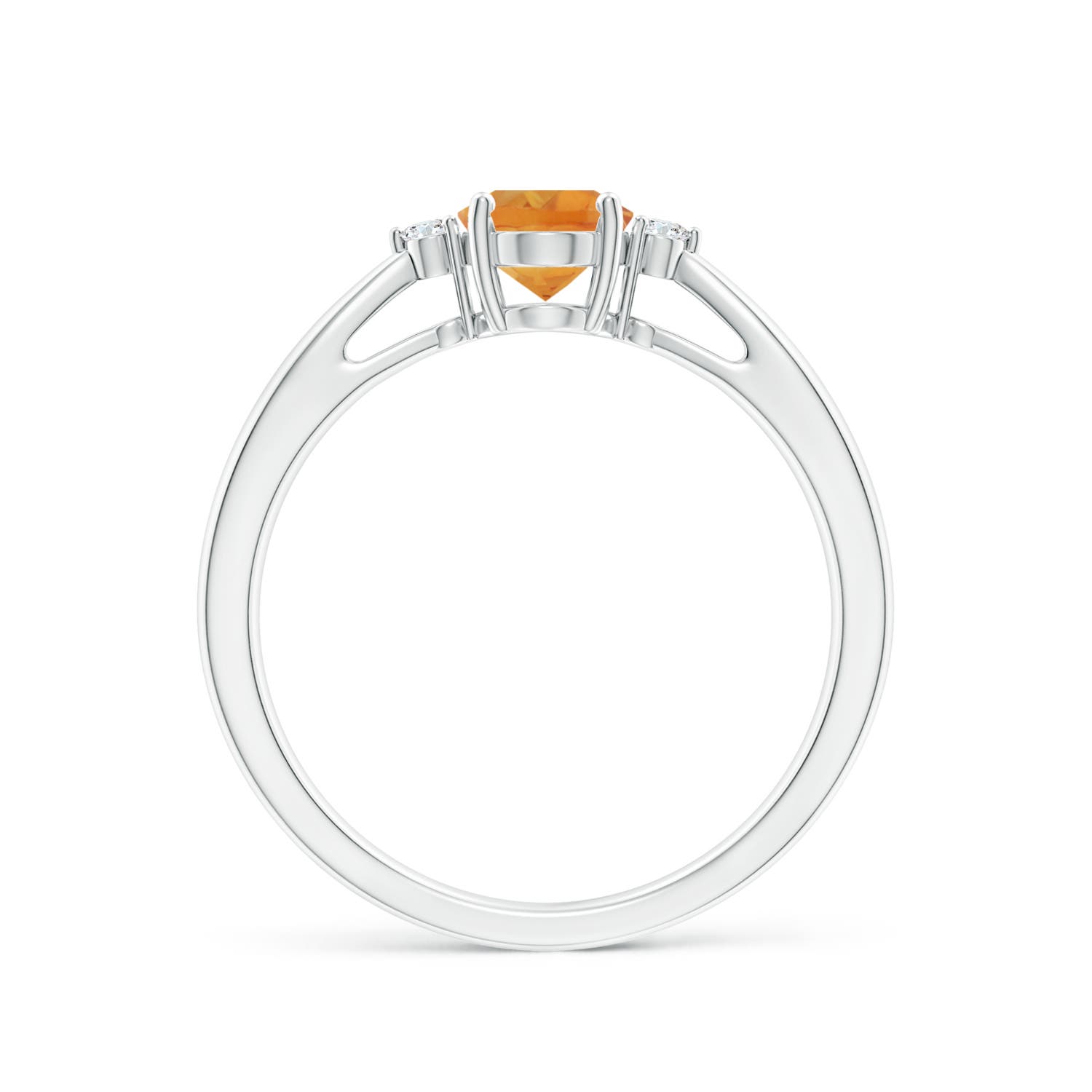 AA - Citrine / 0.79 CT / 14 KT White Gold