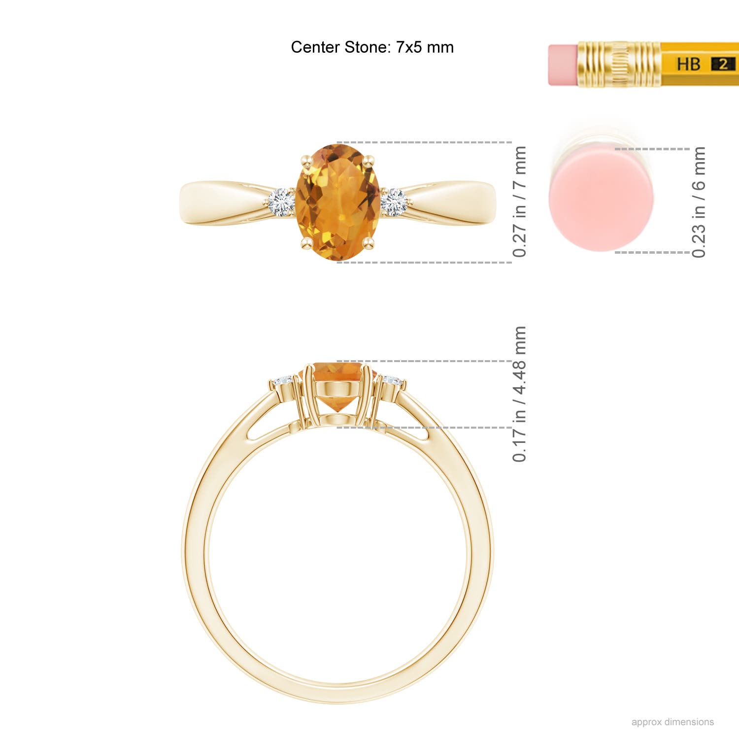 AA - Citrine / 0.79 CT / 14 KT Yellow Gold