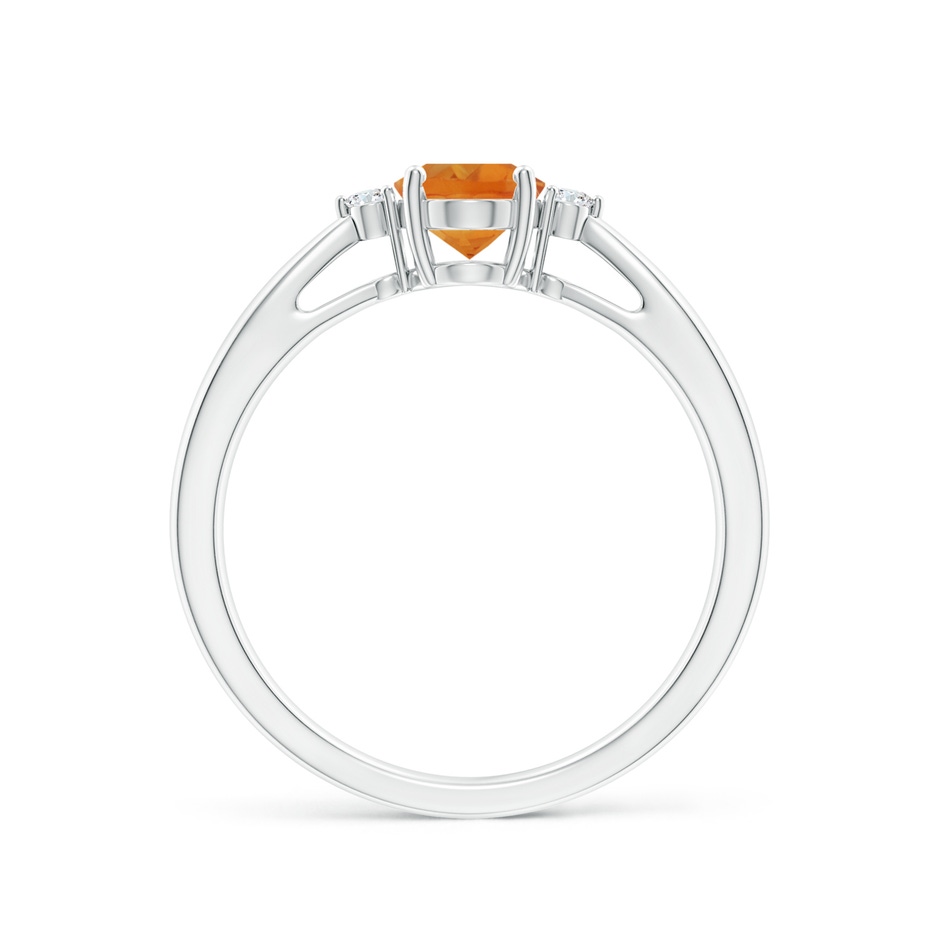 7x5mm AAA Tapered Shank Citrine Solitaire Ring with Diamond Accents in White Gold side-1