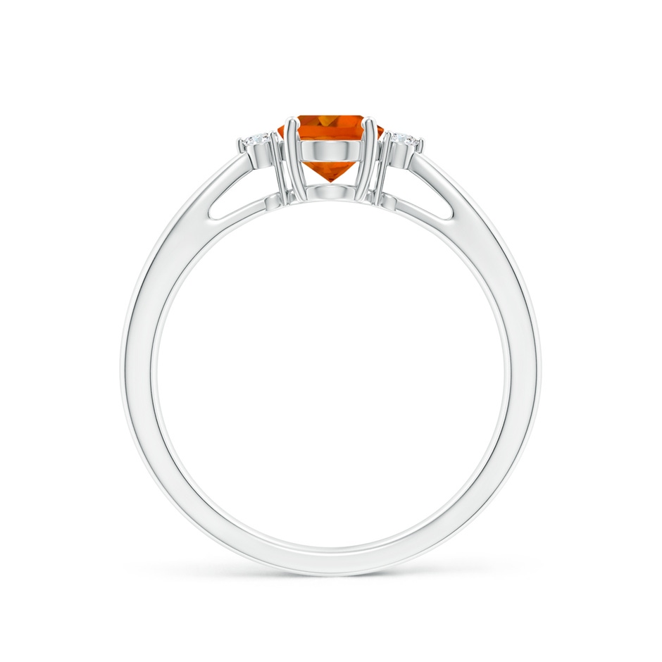 7x5mm AAAA Tapered Shank Citrine Solitaire Ring with Diamond Accents in P950 Platinum side-1