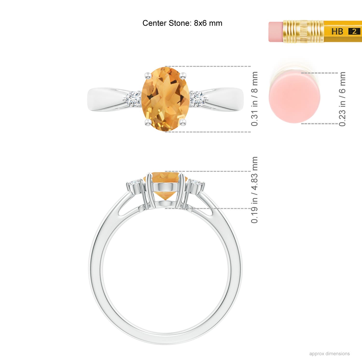 A - Citrine / 1.16 CT / 14 KT White Gold