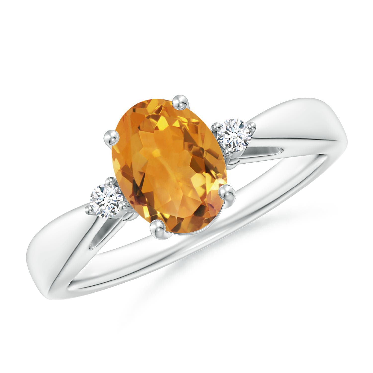 AA - Citrine / 1.16 CT / 14 KT White Gold