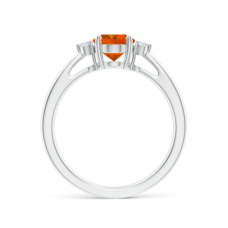 8x6mm AAAA Tapered Shank Citrine Solitaire Ring with Diamond Accents in P950 Platinum side-1