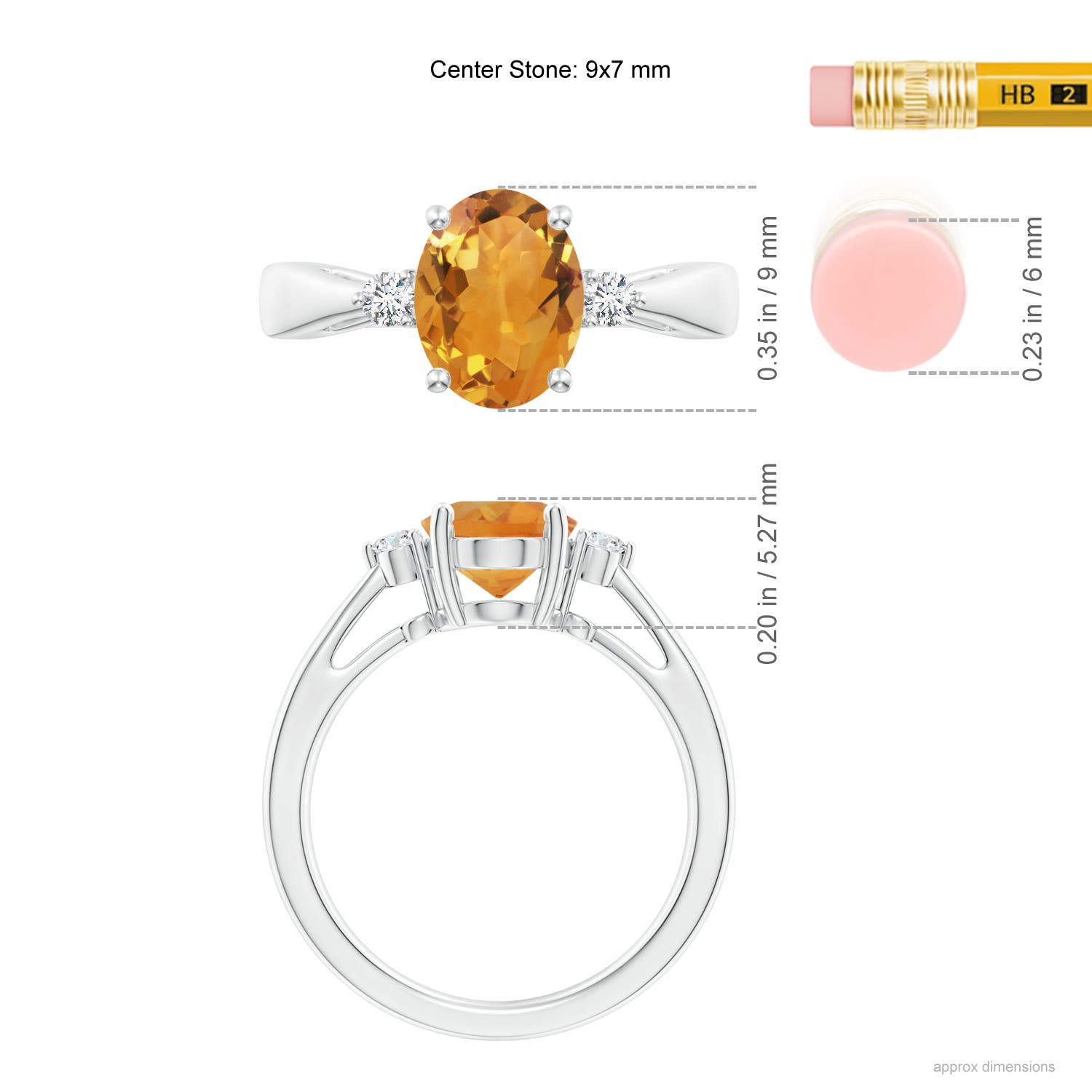 AA - Citrine / 1.72 CT / 14 KT White Gold