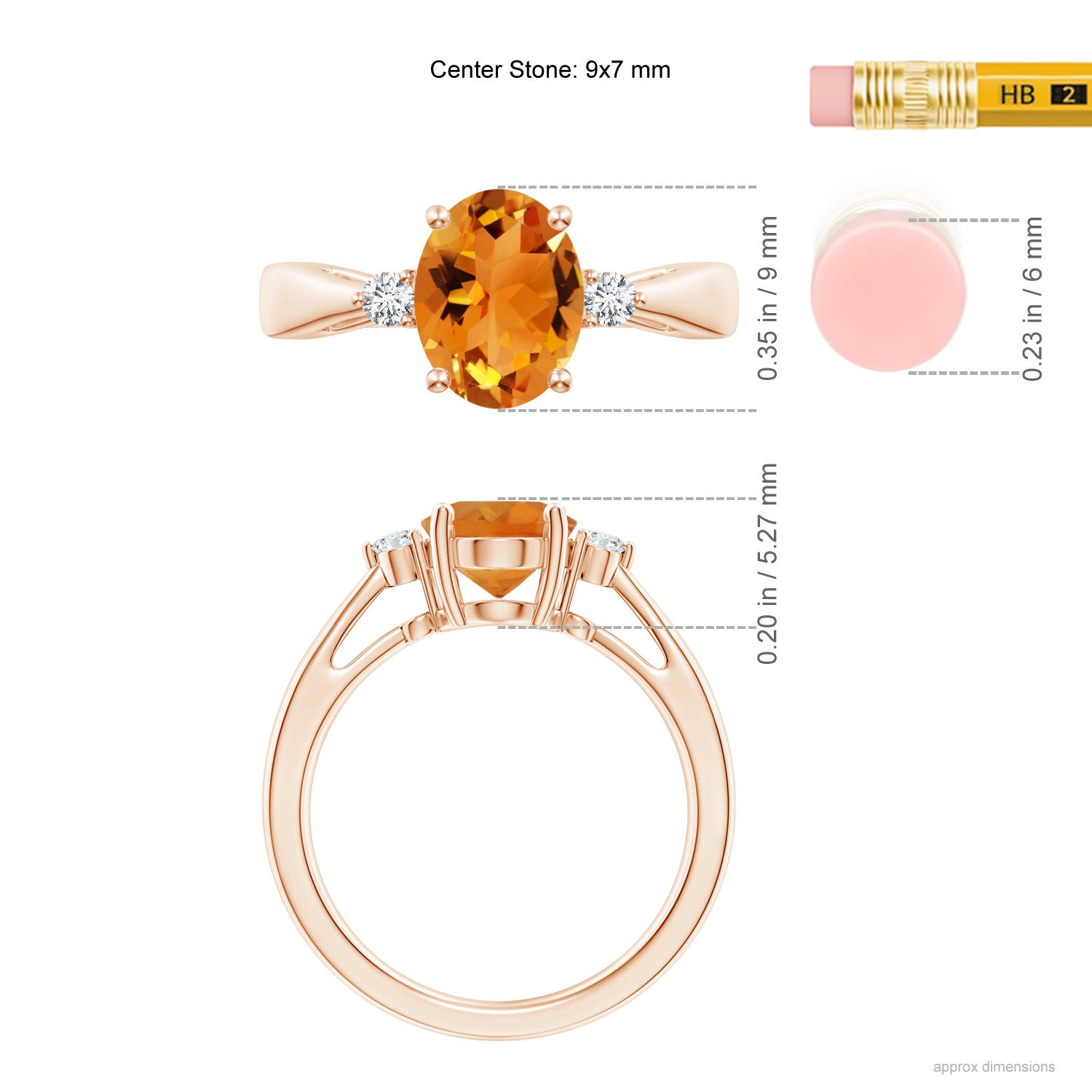 AAA - Citrine / 1.72 CT / 14 KT Rose Gold