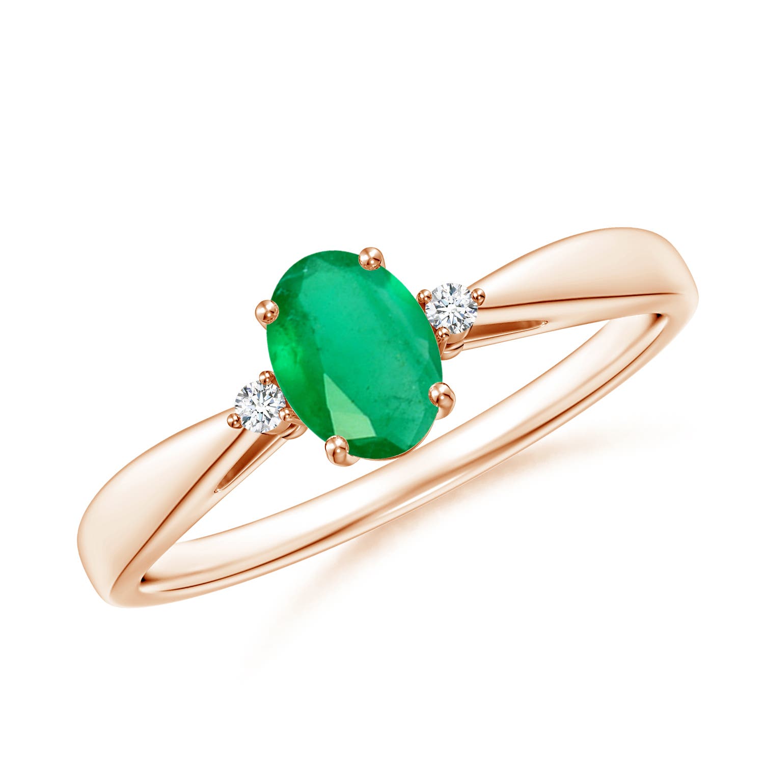 A - Emerald / 0.43 CT / 14 KT Rose Gold