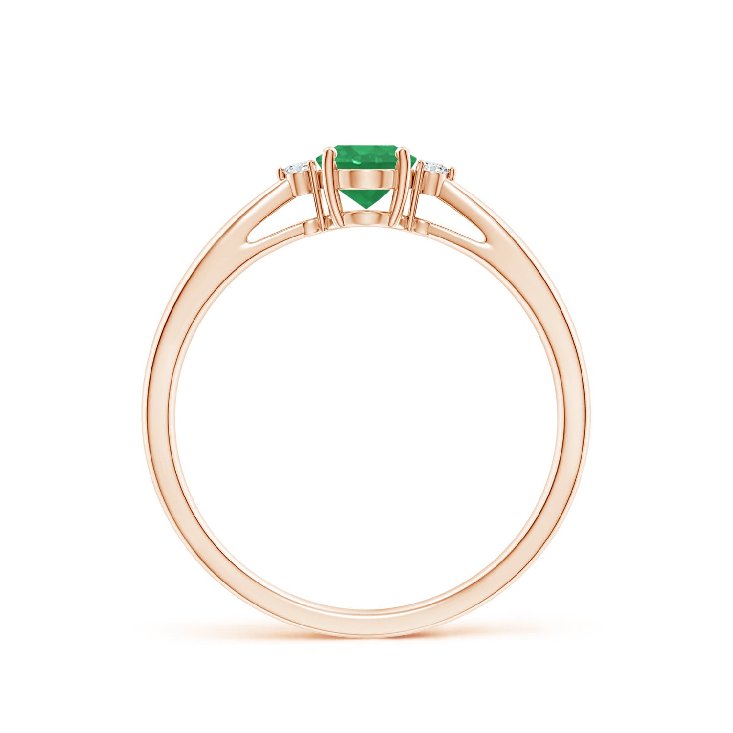 A - Emerald / 0.43 CT / 14 KT Rose Gold