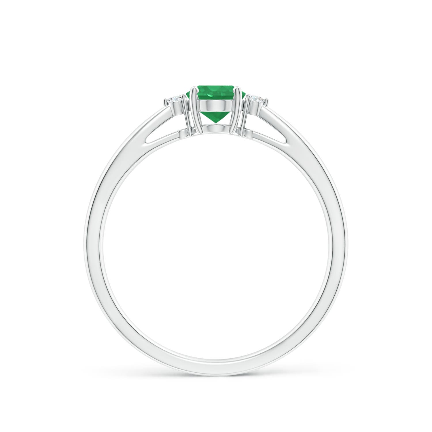 A - Emerald / 0.43 CT / 14 KT White Gold