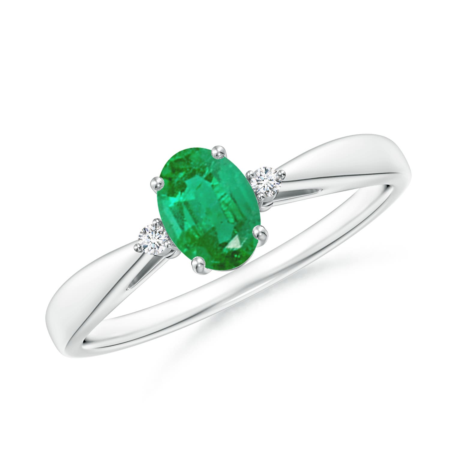 AA - Emerald / 0.43 CT / 14 KT White Gold