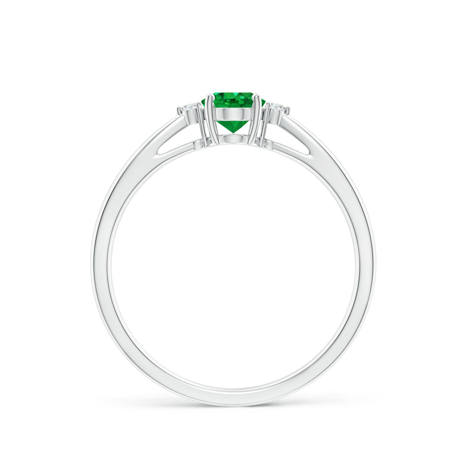 AAA - Emerald / 0.43 CT / 14 KT White Gold