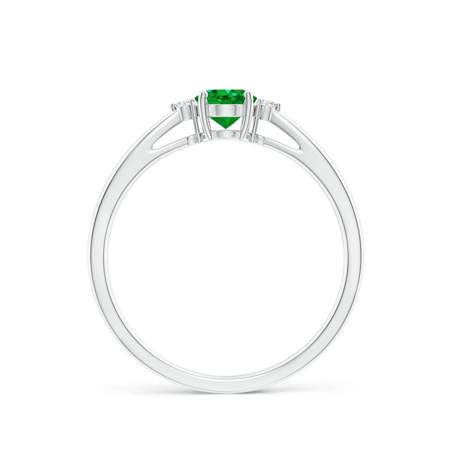 Premium - Lab-Grown Emerald / 0.43 CT / 14 KT White Gold