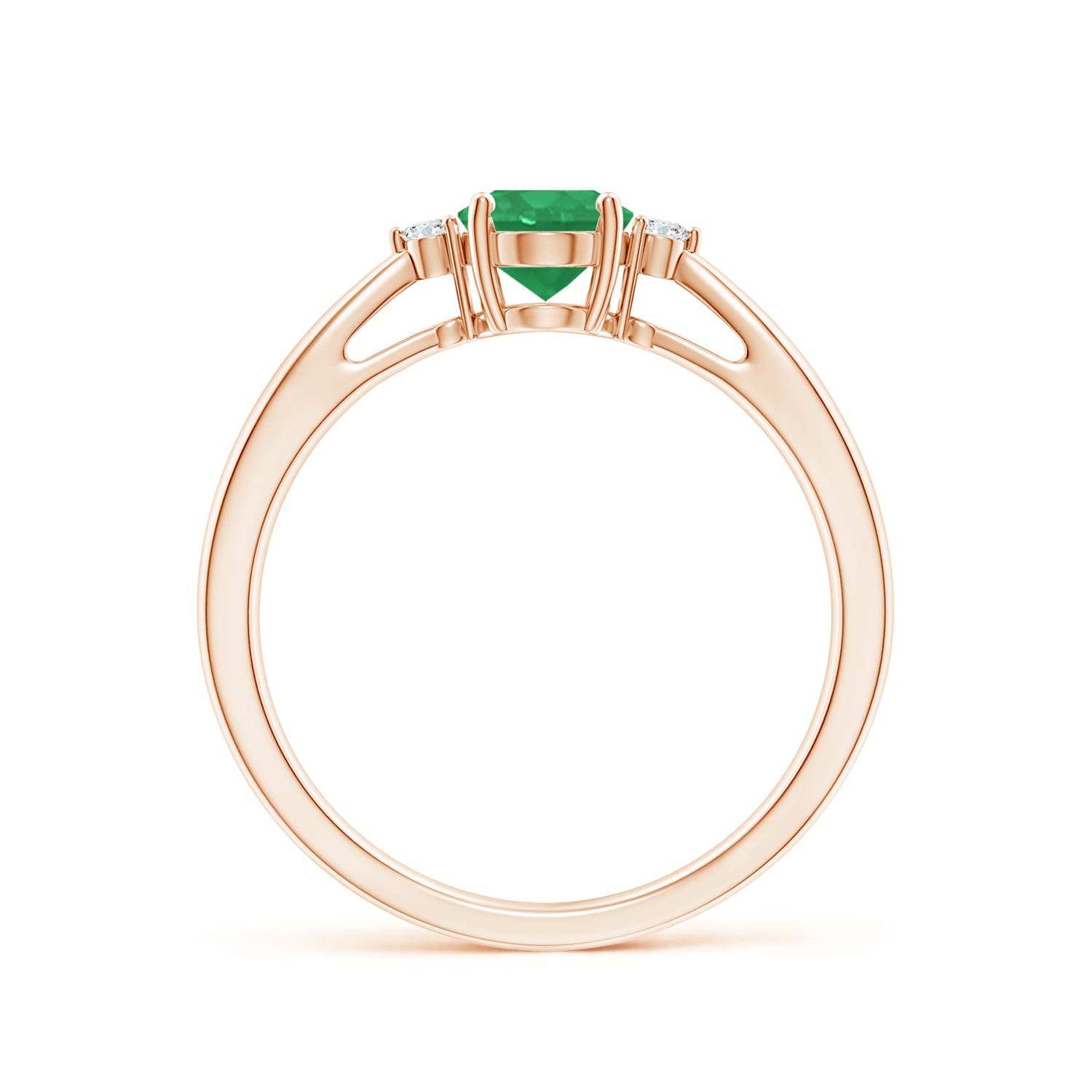 A - Emerald / 0.7 CT / 14 KT Rose Gold