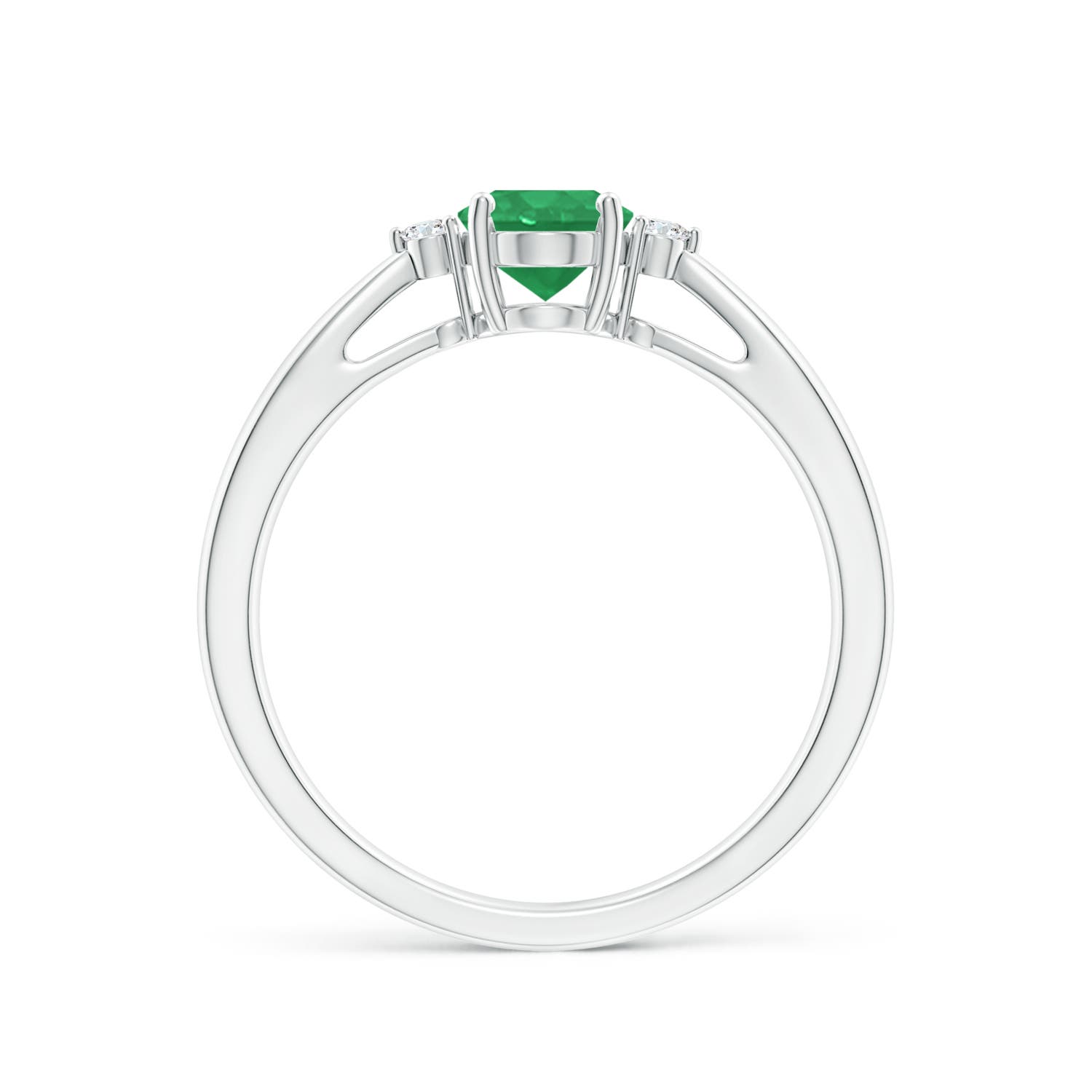 A - Emerald / 0.7 CT / 14 KT White Gold