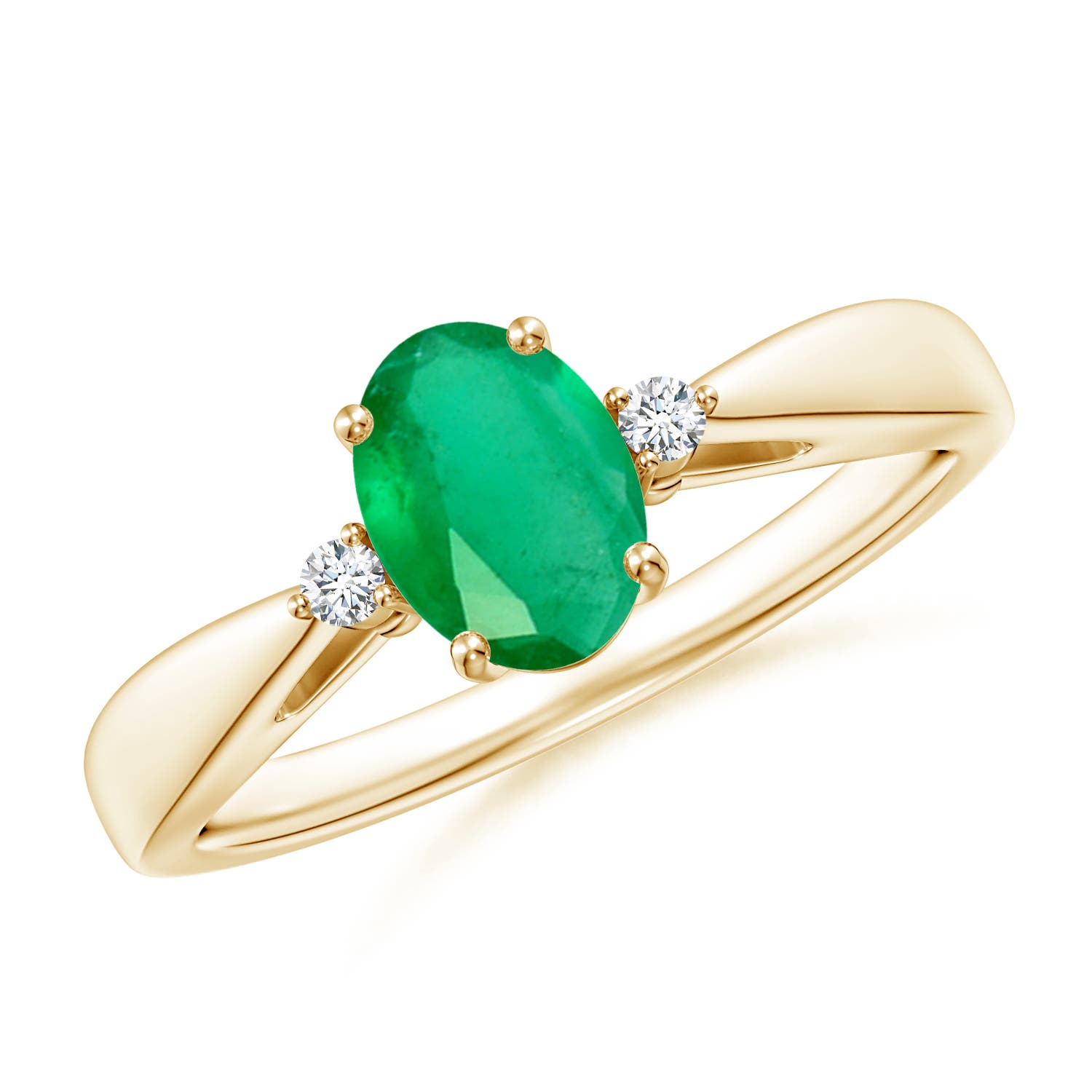 A - Emerald / 0.7 CT / 14 KT Yellow Gold