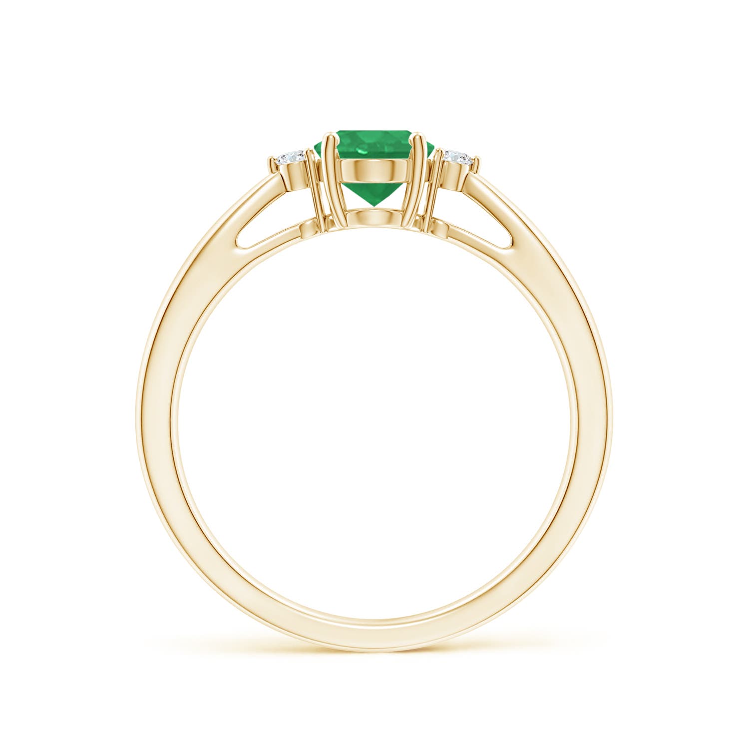 A - Emerald / 0.7 CT / 14 KT Yellow Gold