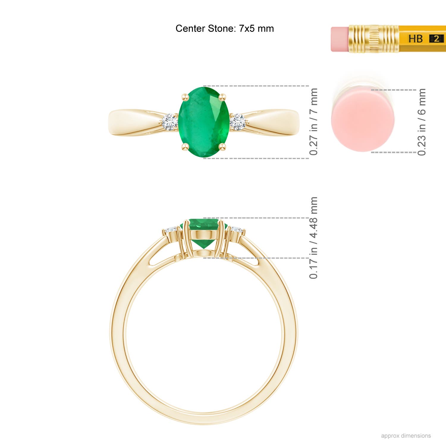 A - Emerald / 0.7 CT / 14 KT Yellow Gold