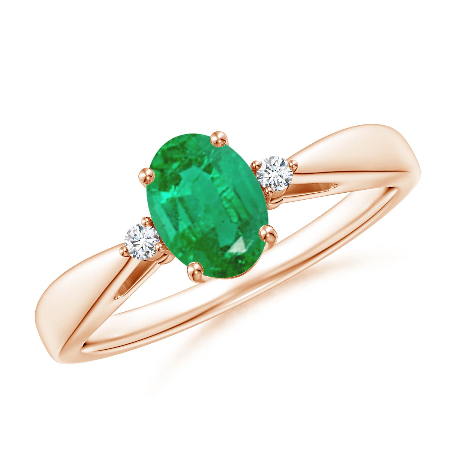 AA - Emerald / 0.7 CT / 14 KT Rose Gold