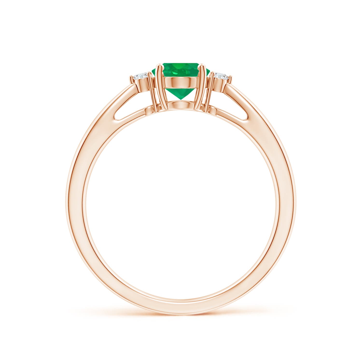 AA - Emerald / 0.7 CT / 14 KT Rose Gold