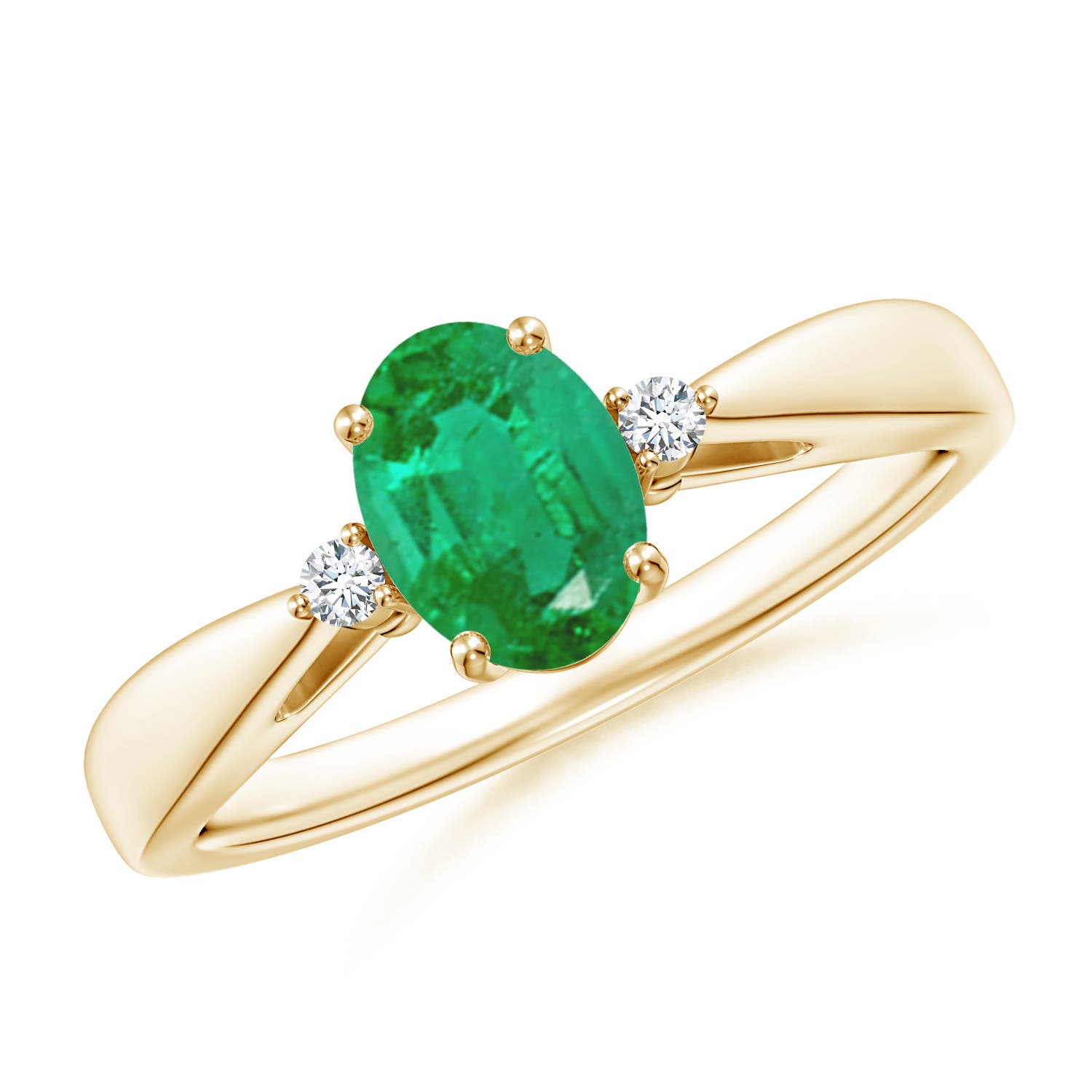 AA - Emerald / 0.7 CT / 14 KT Yellow Gold