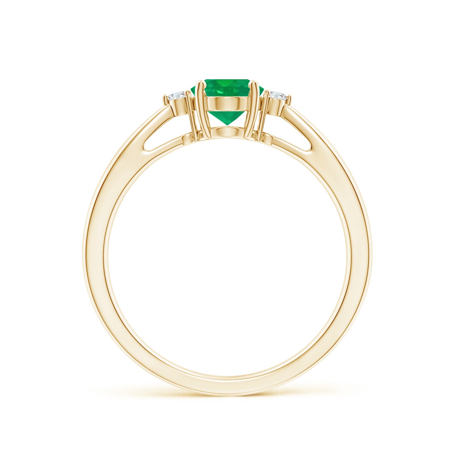 AA - Emerald / 0.7 CT / 14 KT Yellow Gold