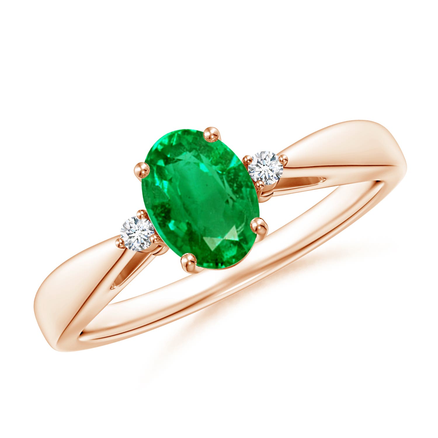 AAA - Emerald / 0.7 CT / 14 KT Rose Gold