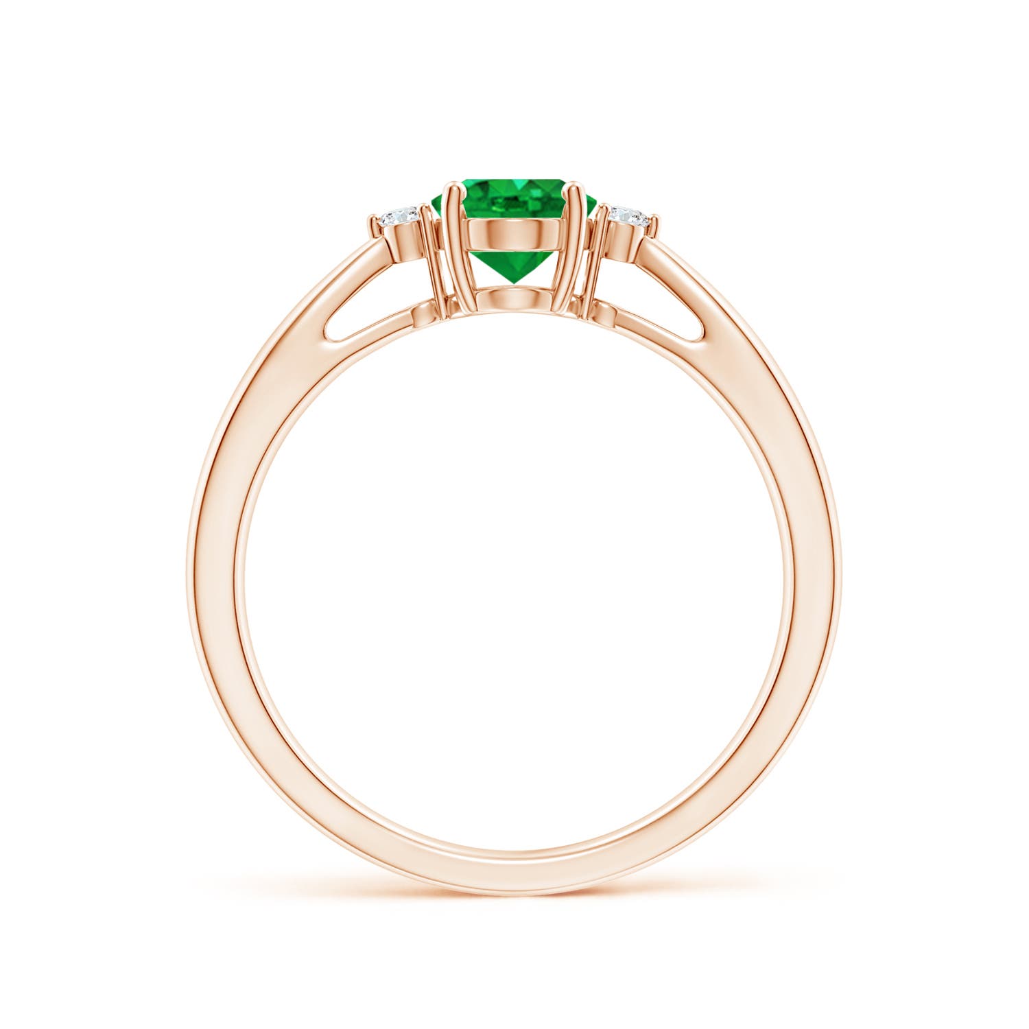 AAA - Emerald / 0.7 CT / 14 KT Rose Gold