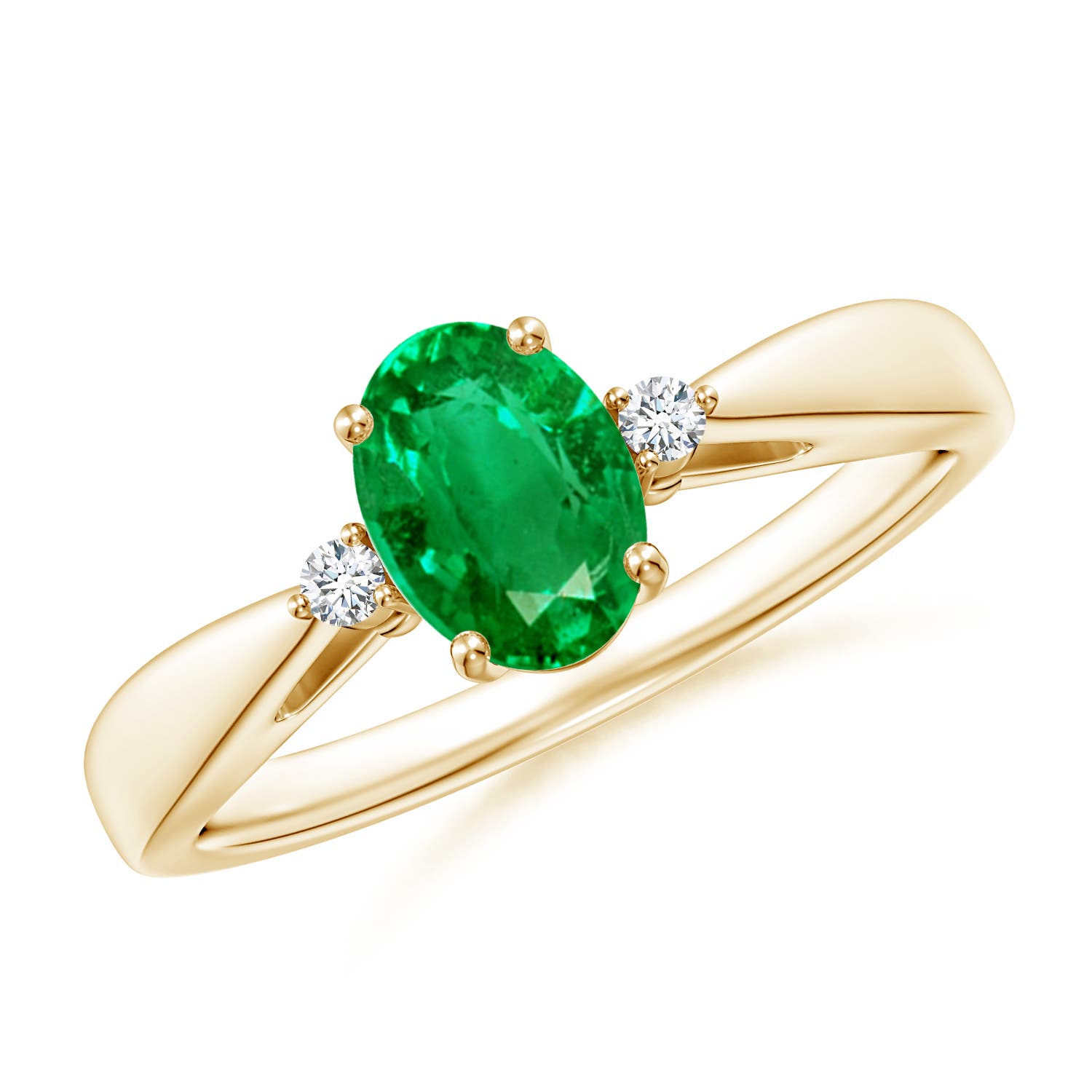 AAA - Emerald / 0.7 CT / 14 KT Yellow Gold