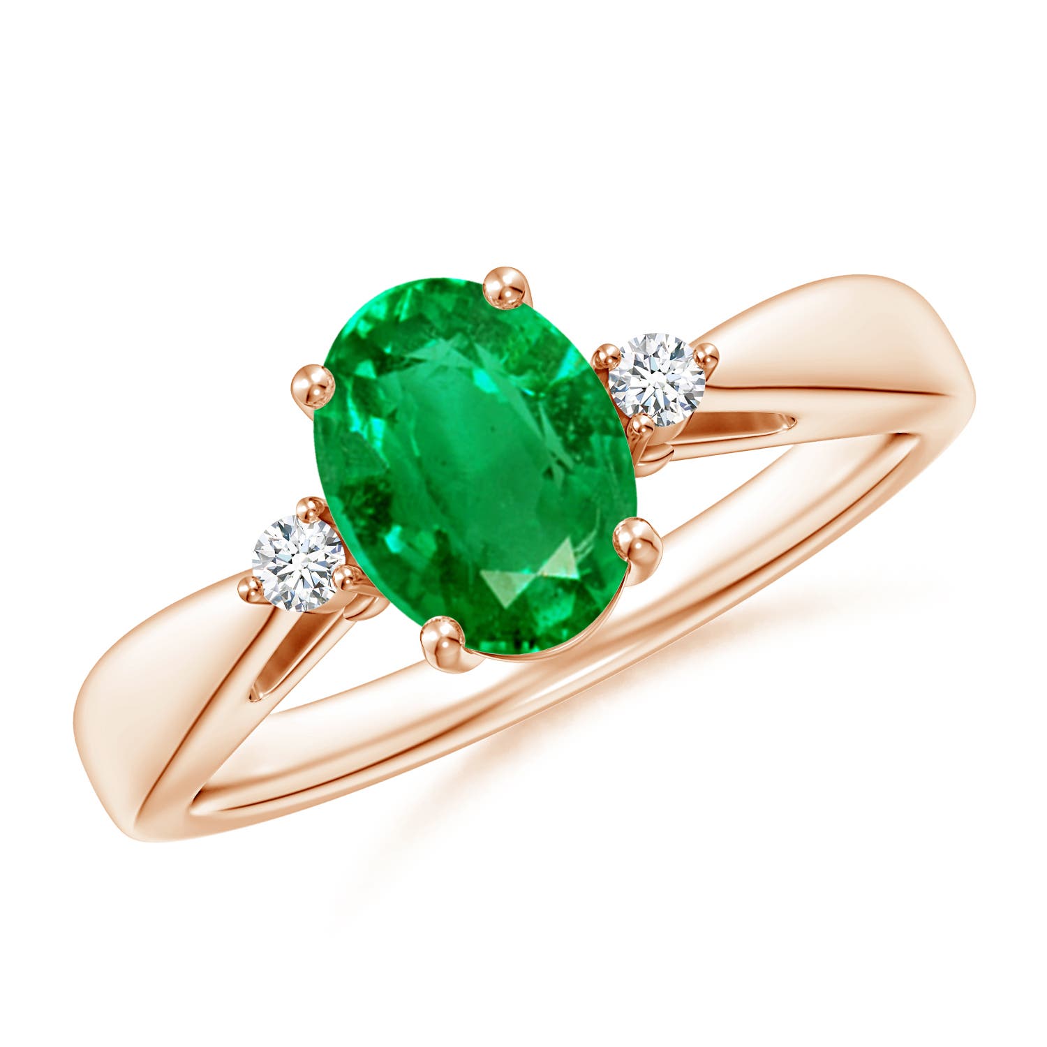 AAA - Emerald / 1.16 CT / 14 KT Rose Gold