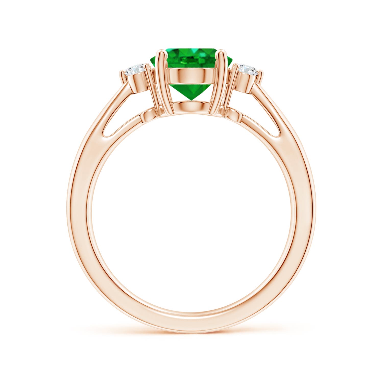 Premium - Lab-Grown Emerald / 1.57 CT / 14 KT Rose Gold