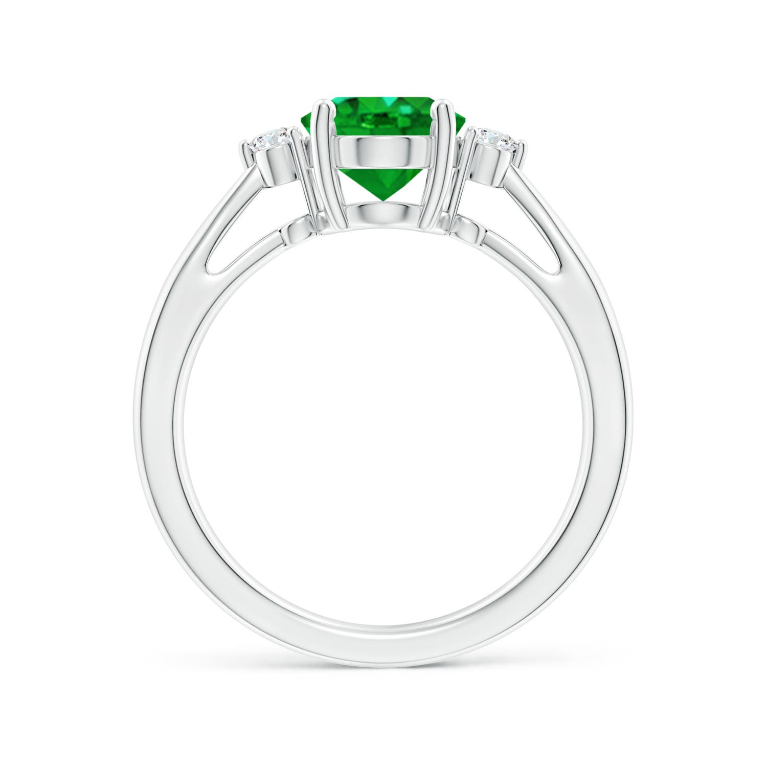 Premium - Lab-Grown Emerald / 1.57 CT / 14 KT White Gold