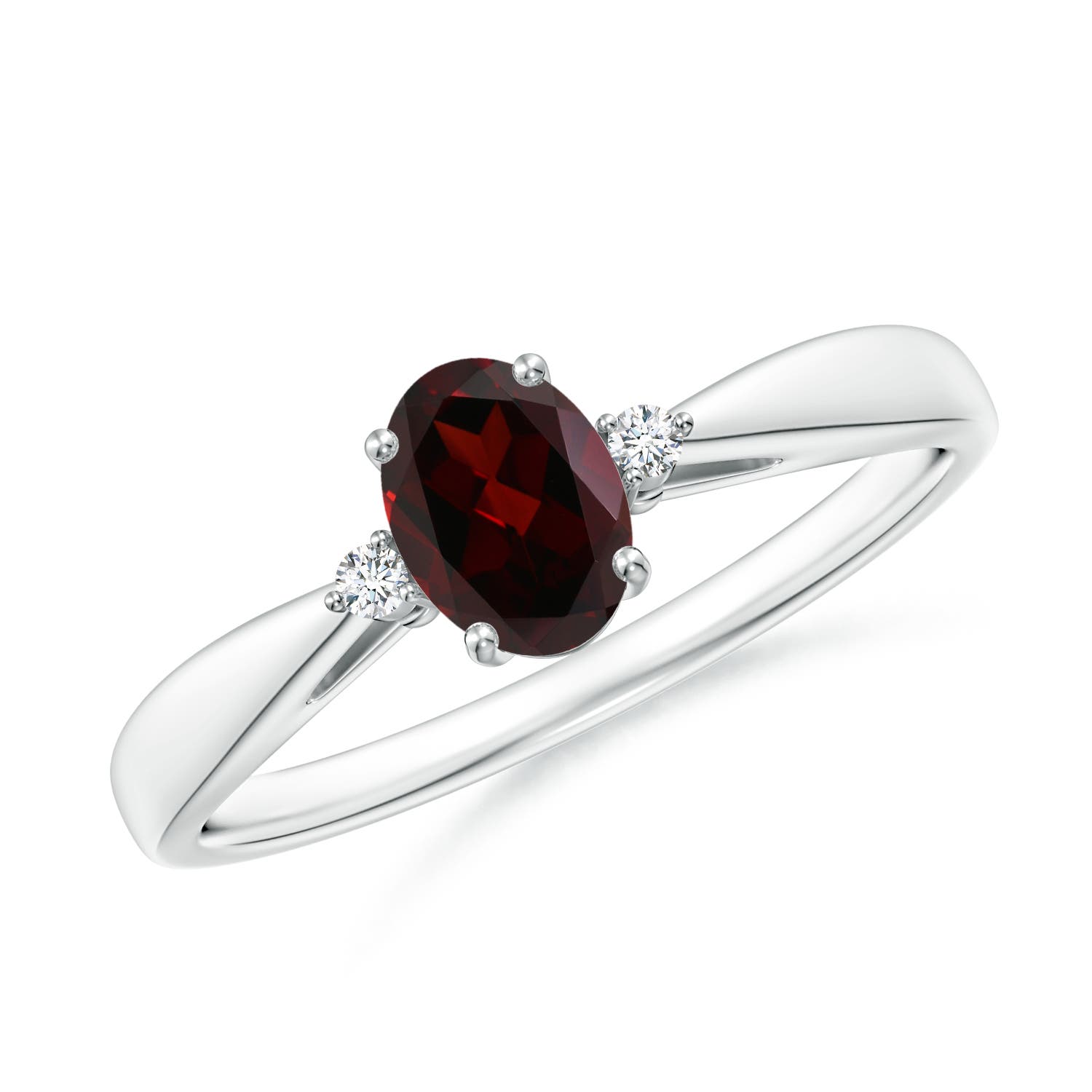 A - Garnet / 0.58 CT / 14 KT White Gold