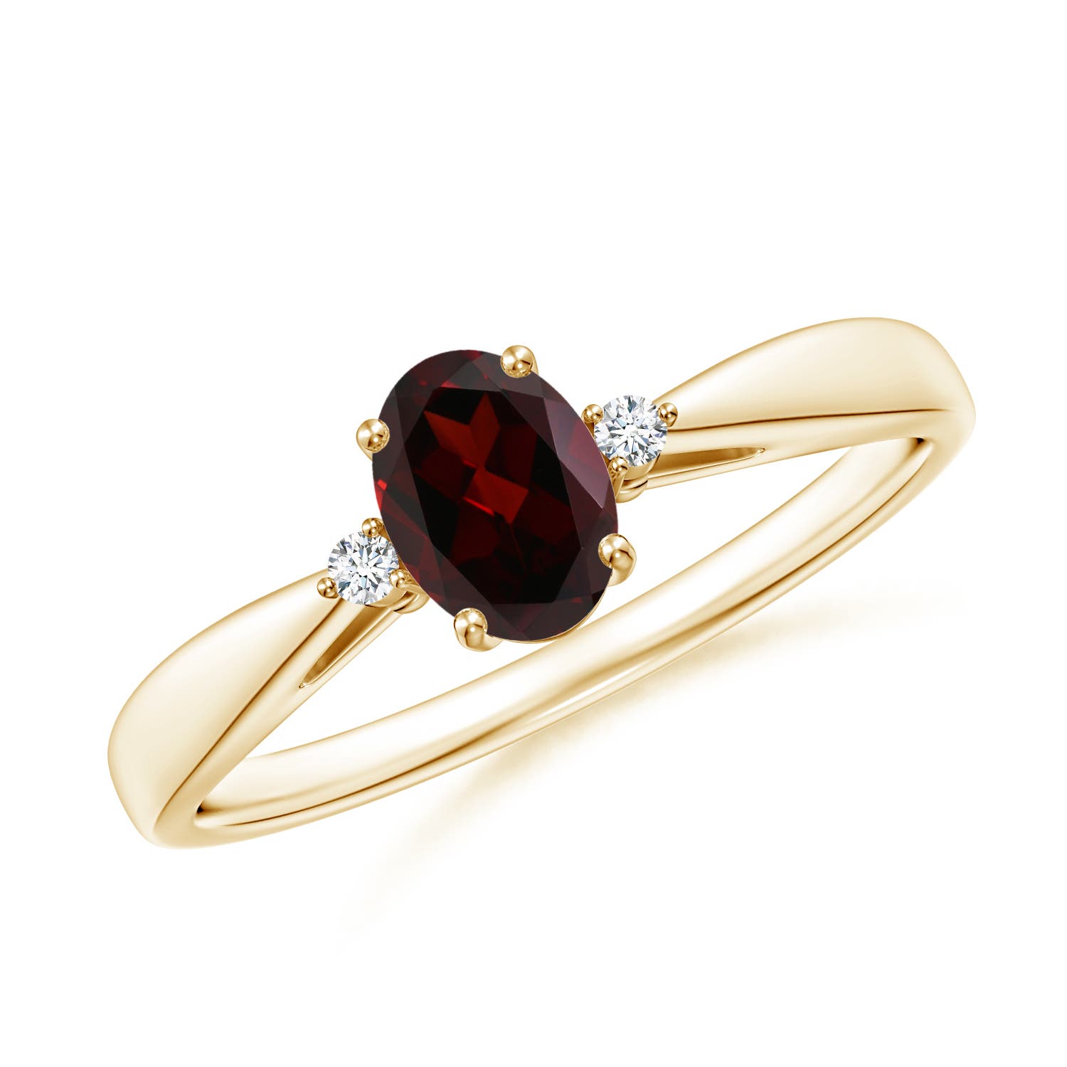 A - Garnet / 0.58 CT / 14 KT Yellow Gold