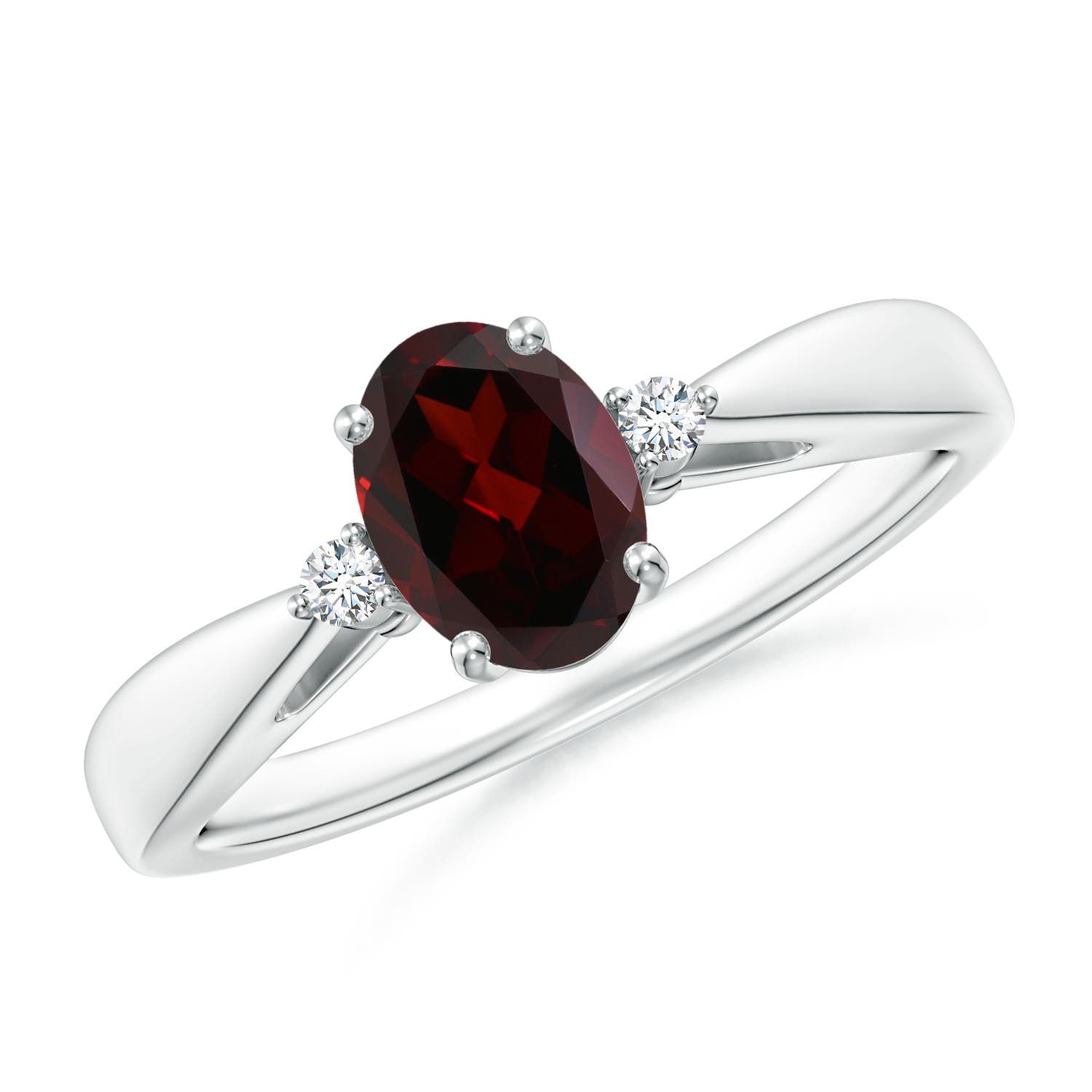 A - Garnet / 0.94 CT / 14 KT White Gold