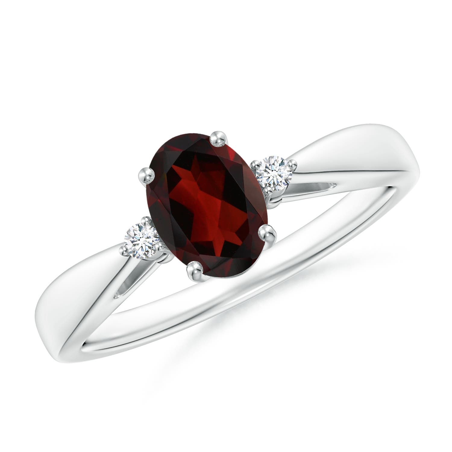 AA - Garnet / 0.94 CT / 14 KT White Gold