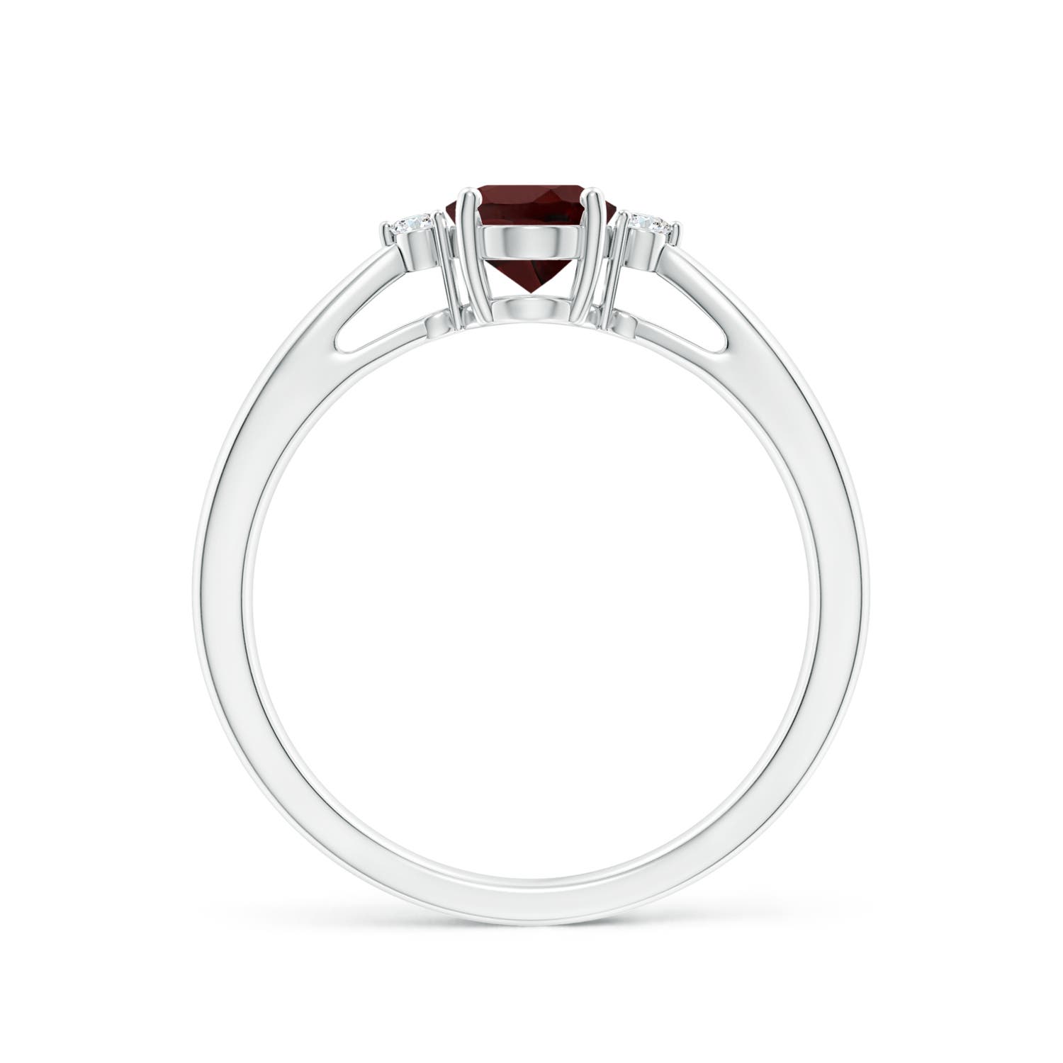 AA - Garnet / 0.94 CT / 14 KT White Gold