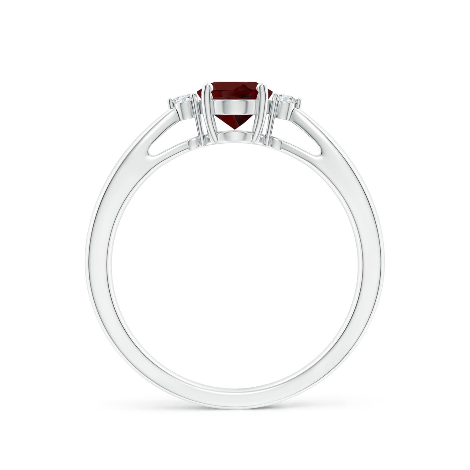 AAA - Garnet / 0.94 CT / 14 KT White Gold