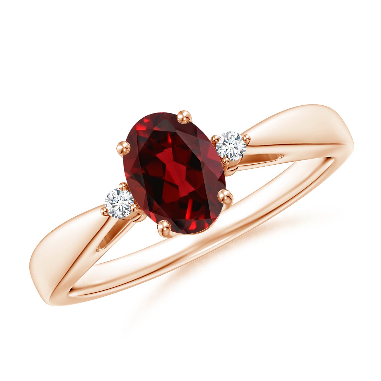 AAAA - Garnet / 0.94 CT / 14 KT Rose Gold