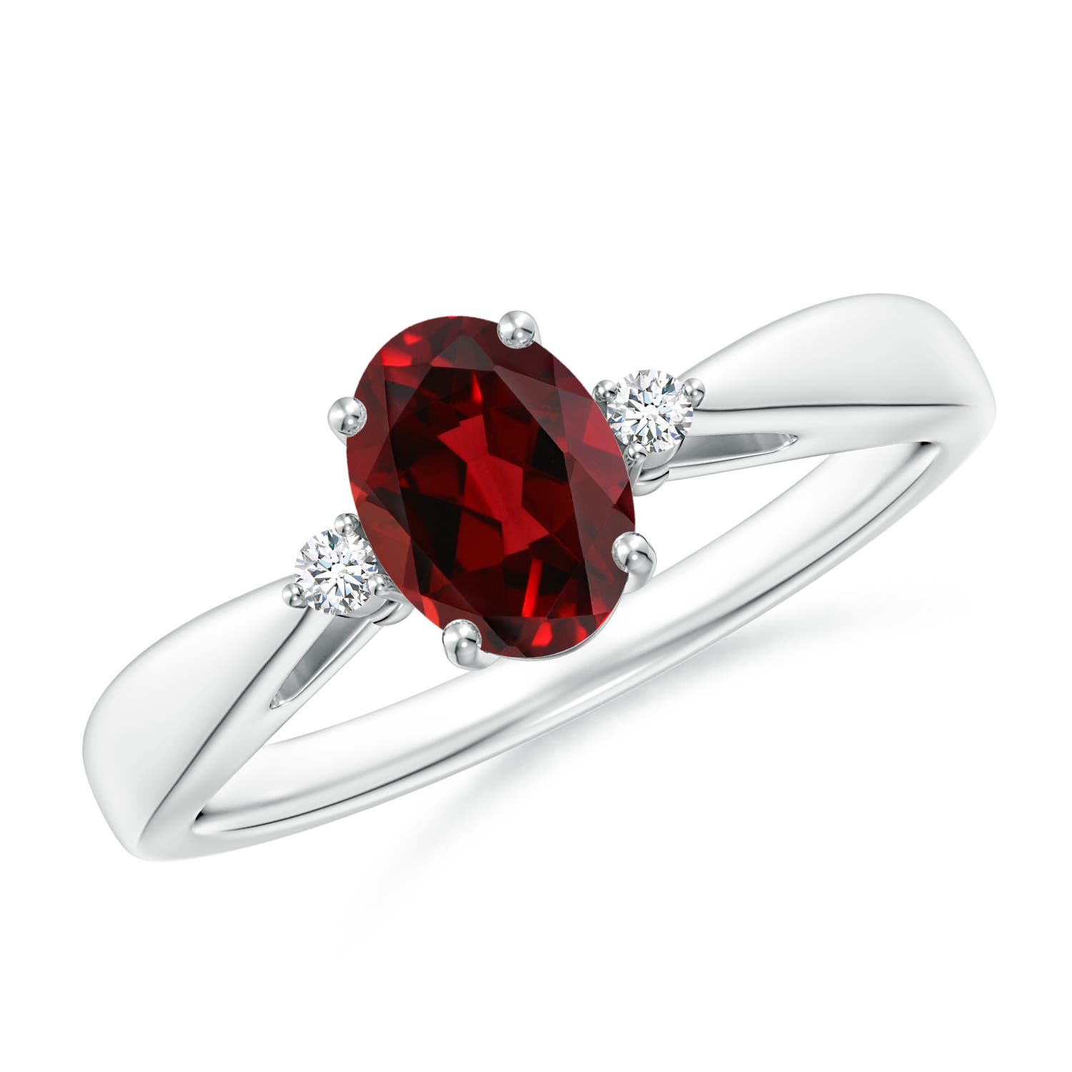 AAAA - Garnet / 0.94 CT / 14 KT White Gold