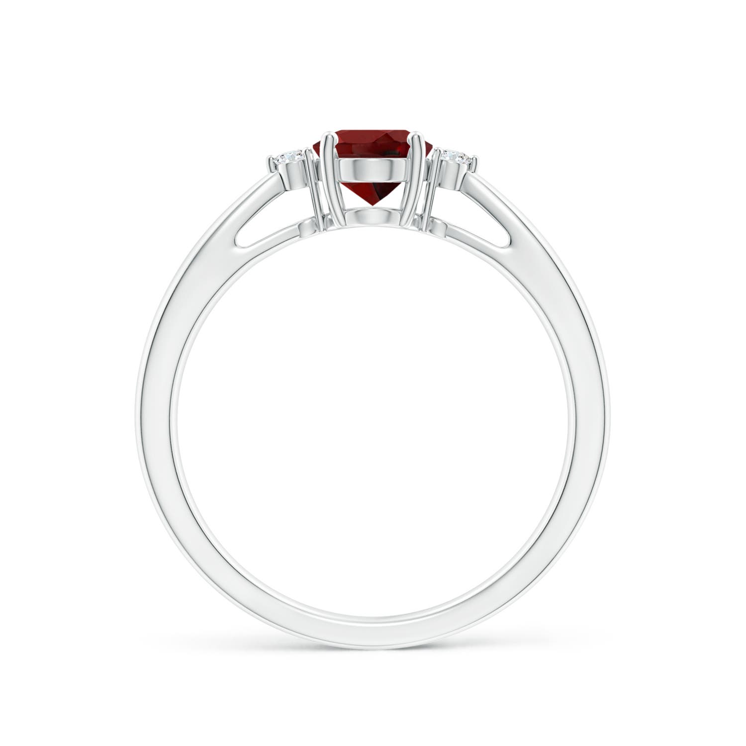 AAAA - Garnet / 0.94 CT / 14 KT White Gold